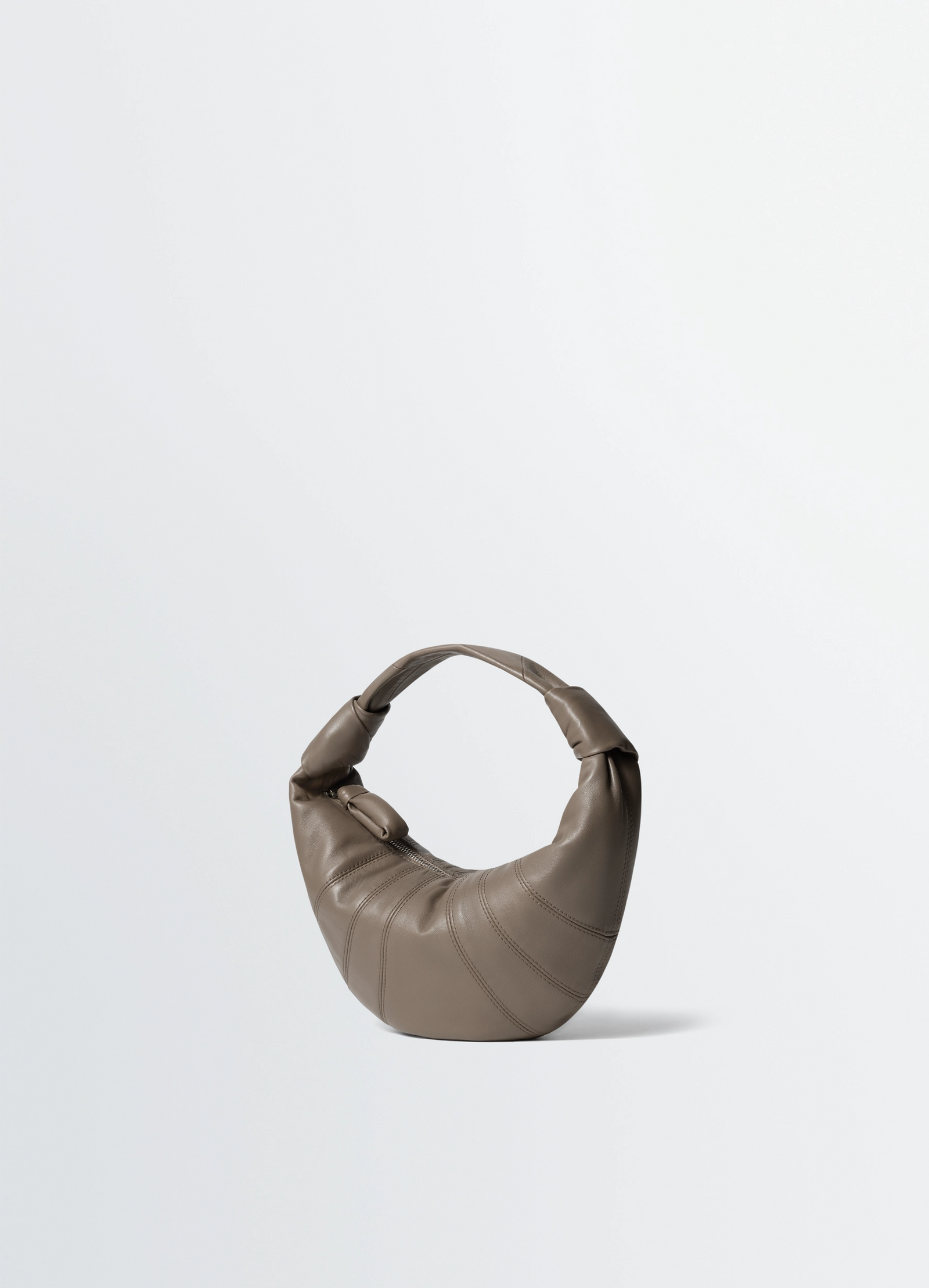 MINI FORTUNE CROISSANT BAG IN LEATHER - Dark Khaki - Soft Nappa MINI FORTUNE CROISSANT BAG IN LEATHER - Dark Khaki - Soft Nappa