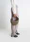 MINI FORTUNE CROISSANT BAG in Soft nappa lambskin leather, model shot, Side view Half-moon shape, knotted handle