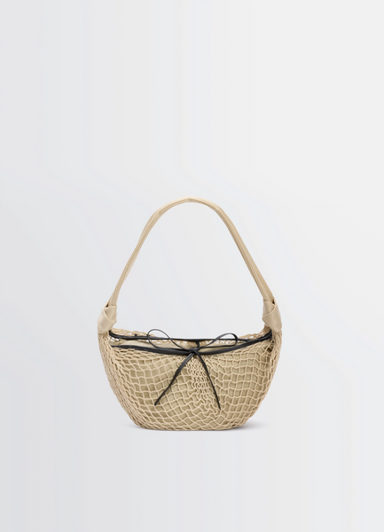 FORTUNE CROISSANT FILT BAG IN POLYESTER NET - Light Beige