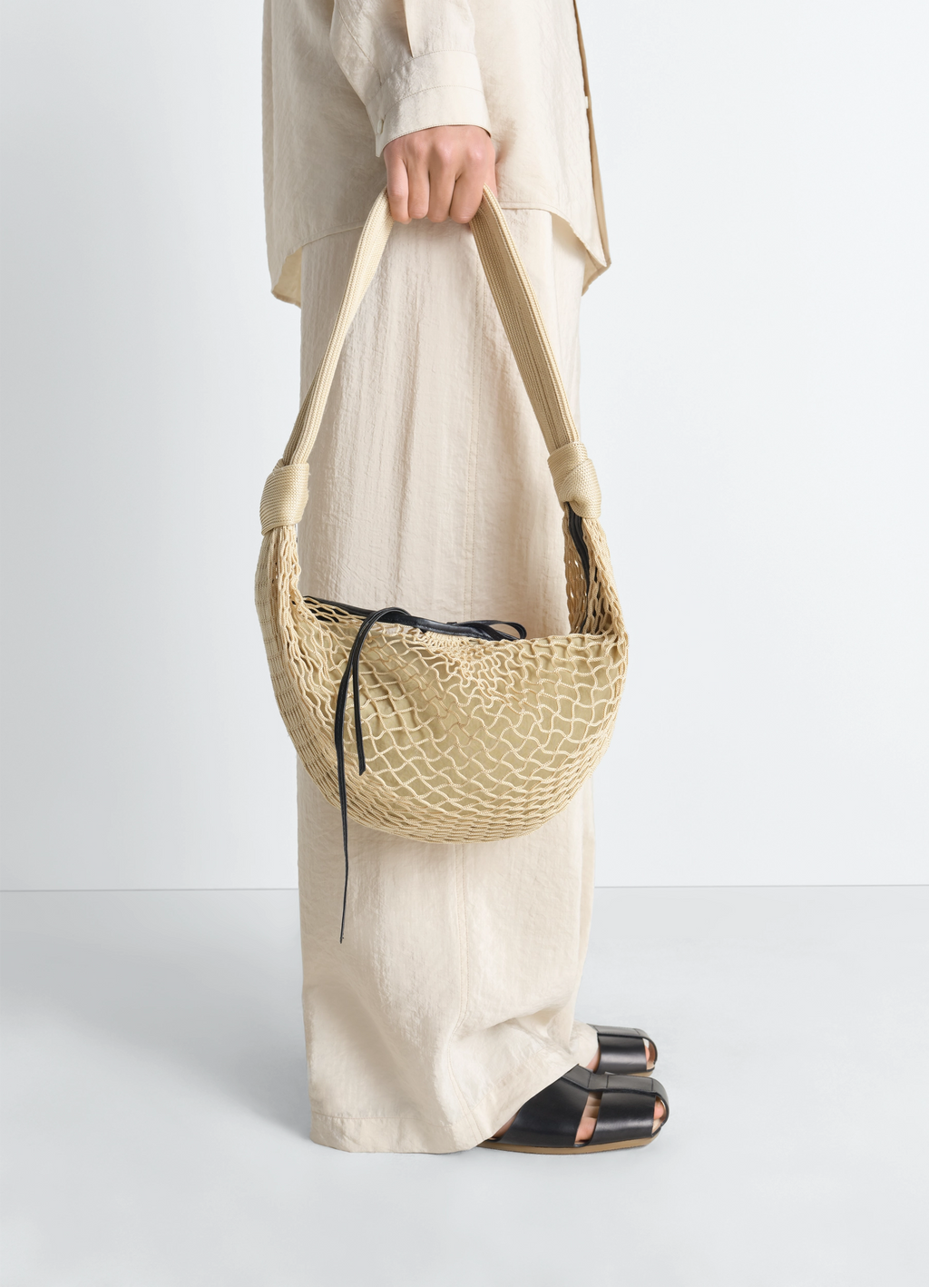 FORTUNE CROISSANT FILT BAG - Light Beige - Polyester Net - Unisex
