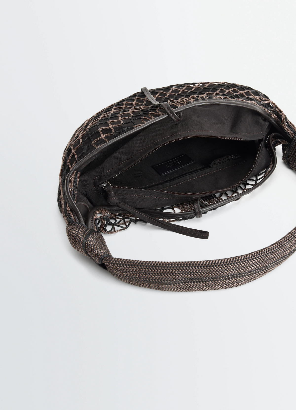 FORTUNE CROISSANT FILT BAG - Chevron Marron Glacé / Bl - Polyester