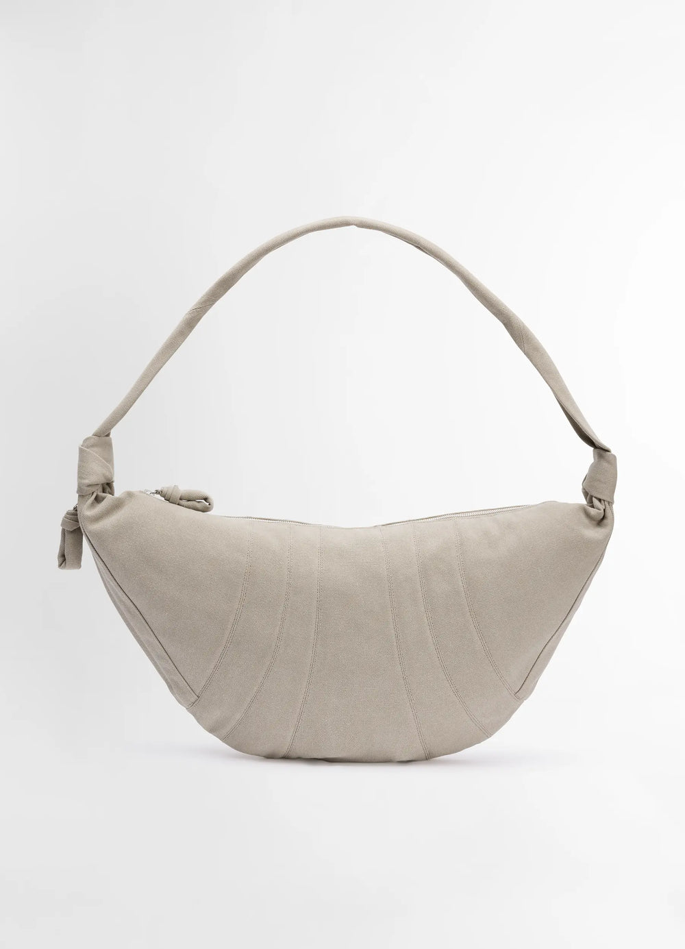XL Croissant Bag in Heavy Cotton Canvas, product shot, front view curved structured design