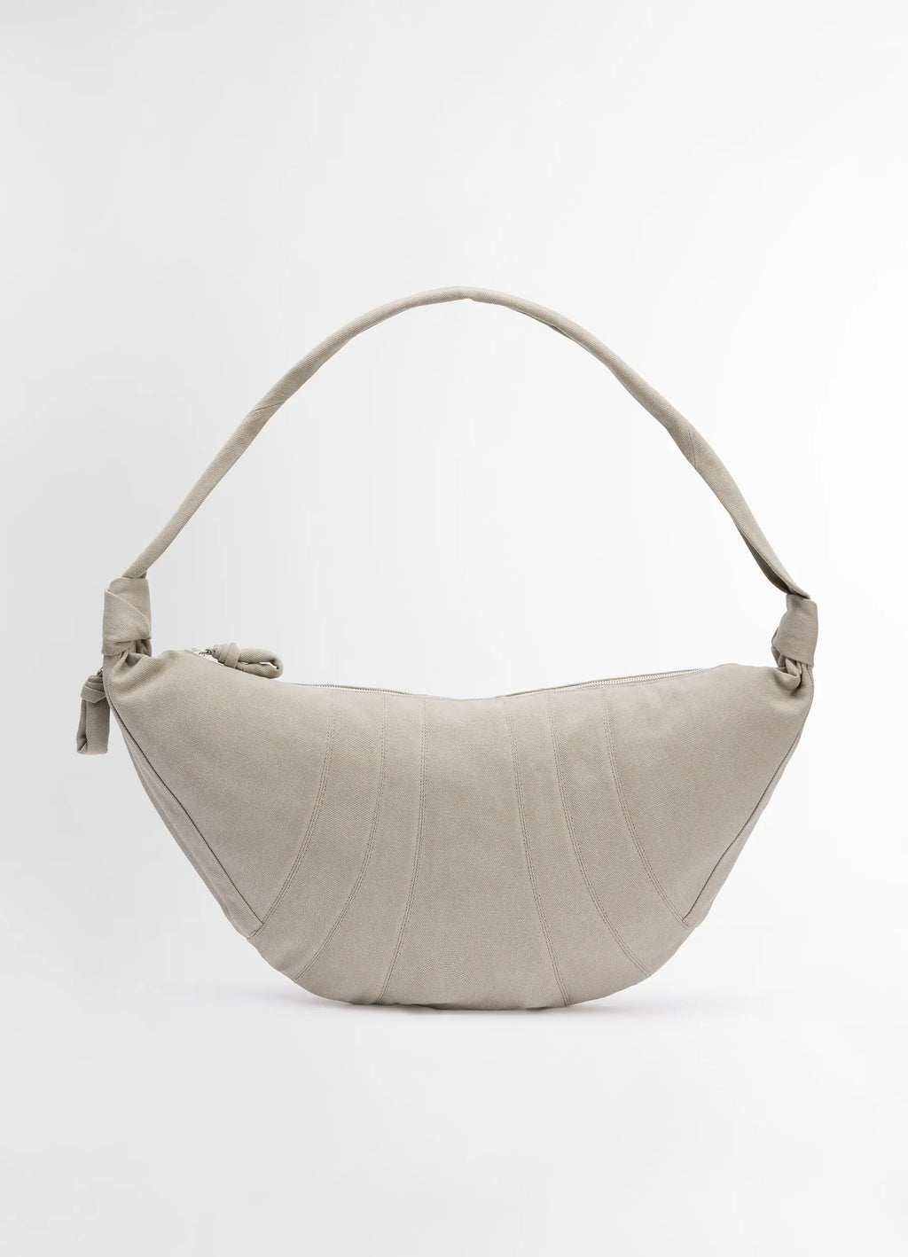 XL Croissant Bag in Heavy Cotton Canvas, product shot, front view curved structured design