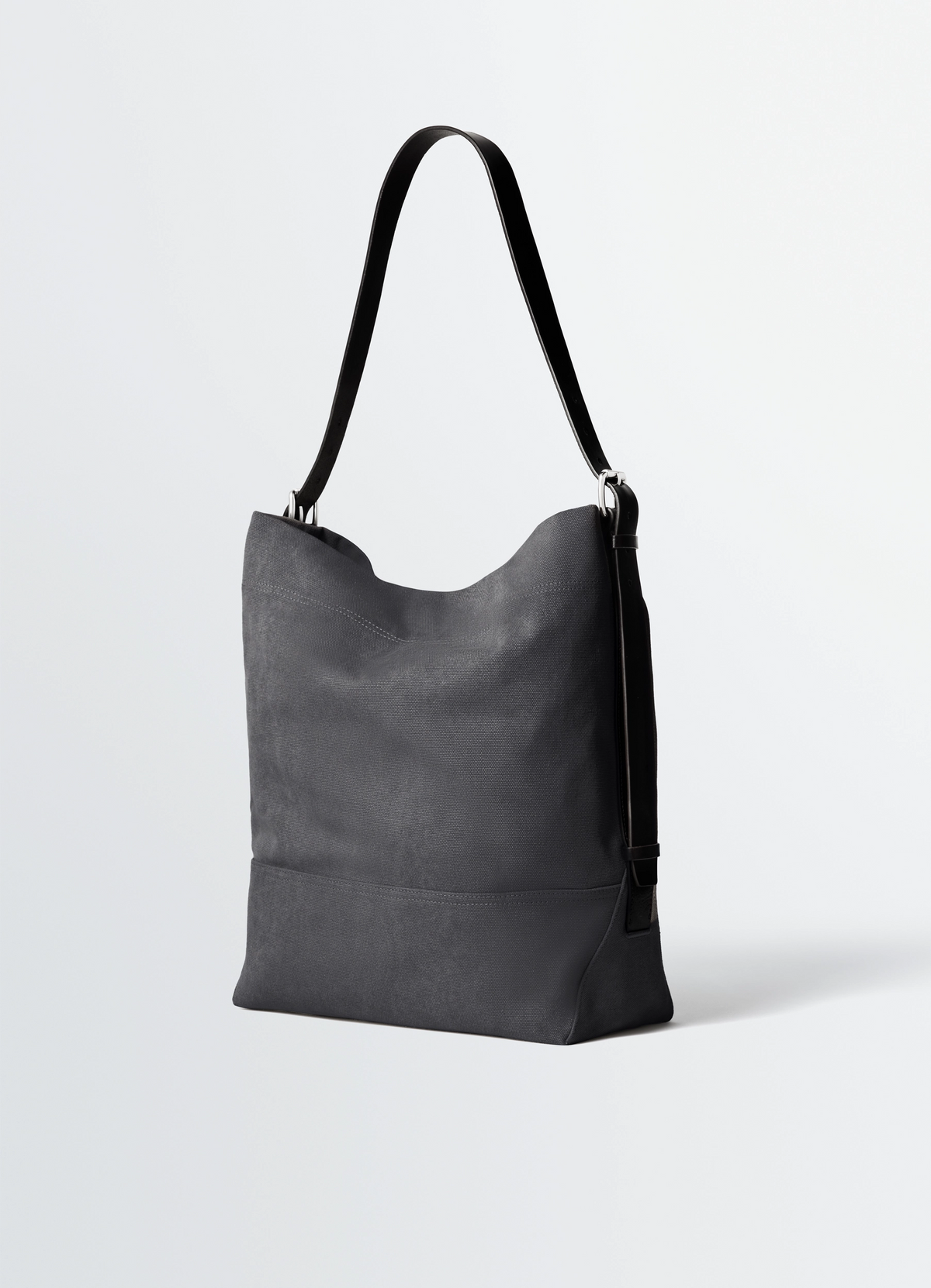 BELTED TOTE BAG IN COTTON CANVAS - Ash Black - Cotton Tye Dye BELTED TOTE BAG IN COTTON CANVAS - Ash Black - Cotton Tye Dye