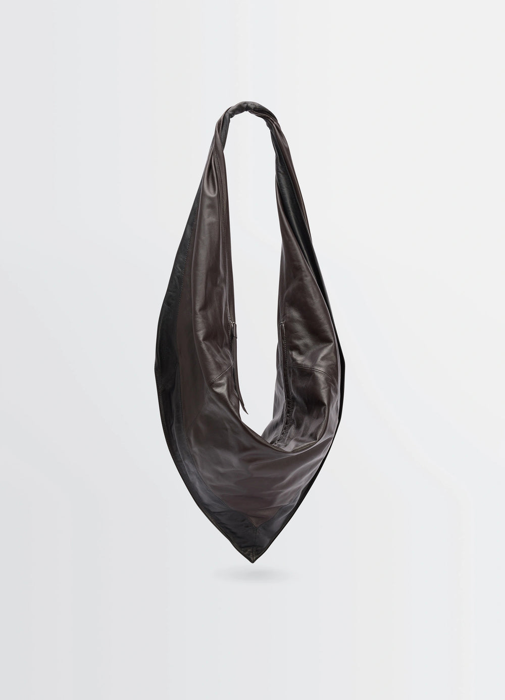 Lemaire Scarf Bag in nappa leather, product shot, front view draped open top