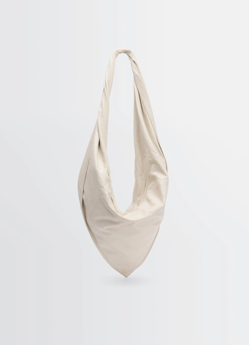 Lemaire Scarf Bag in Nappa Leather, product shot, front view soft draped shape
