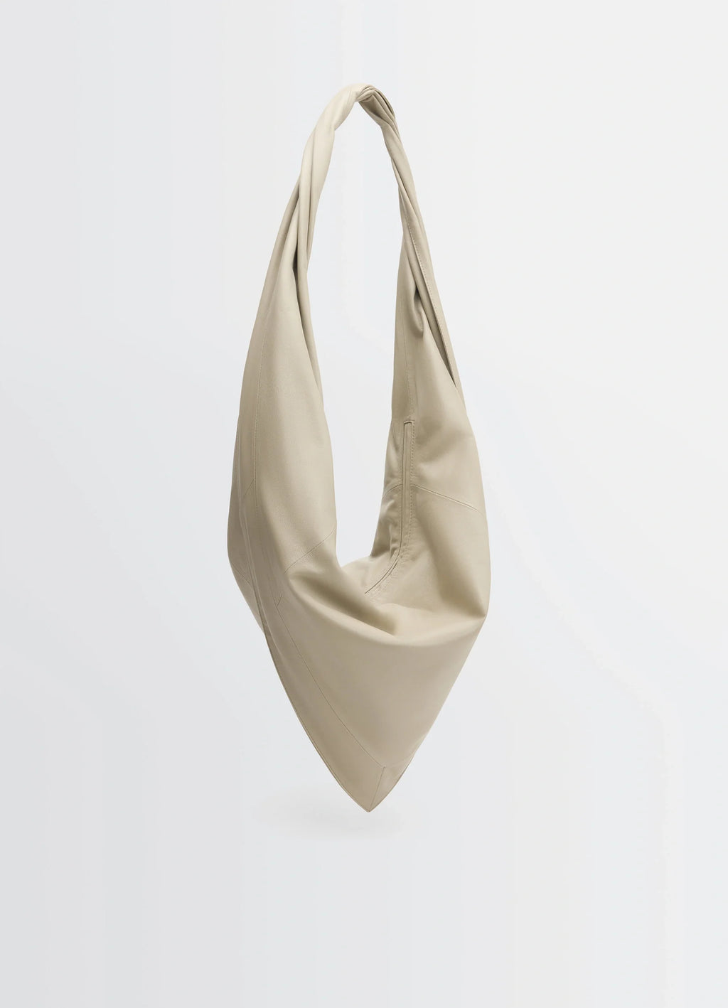 Lemaire Scarf Bag in Nappa Leather, product shot, Front view Twisted strap, small size