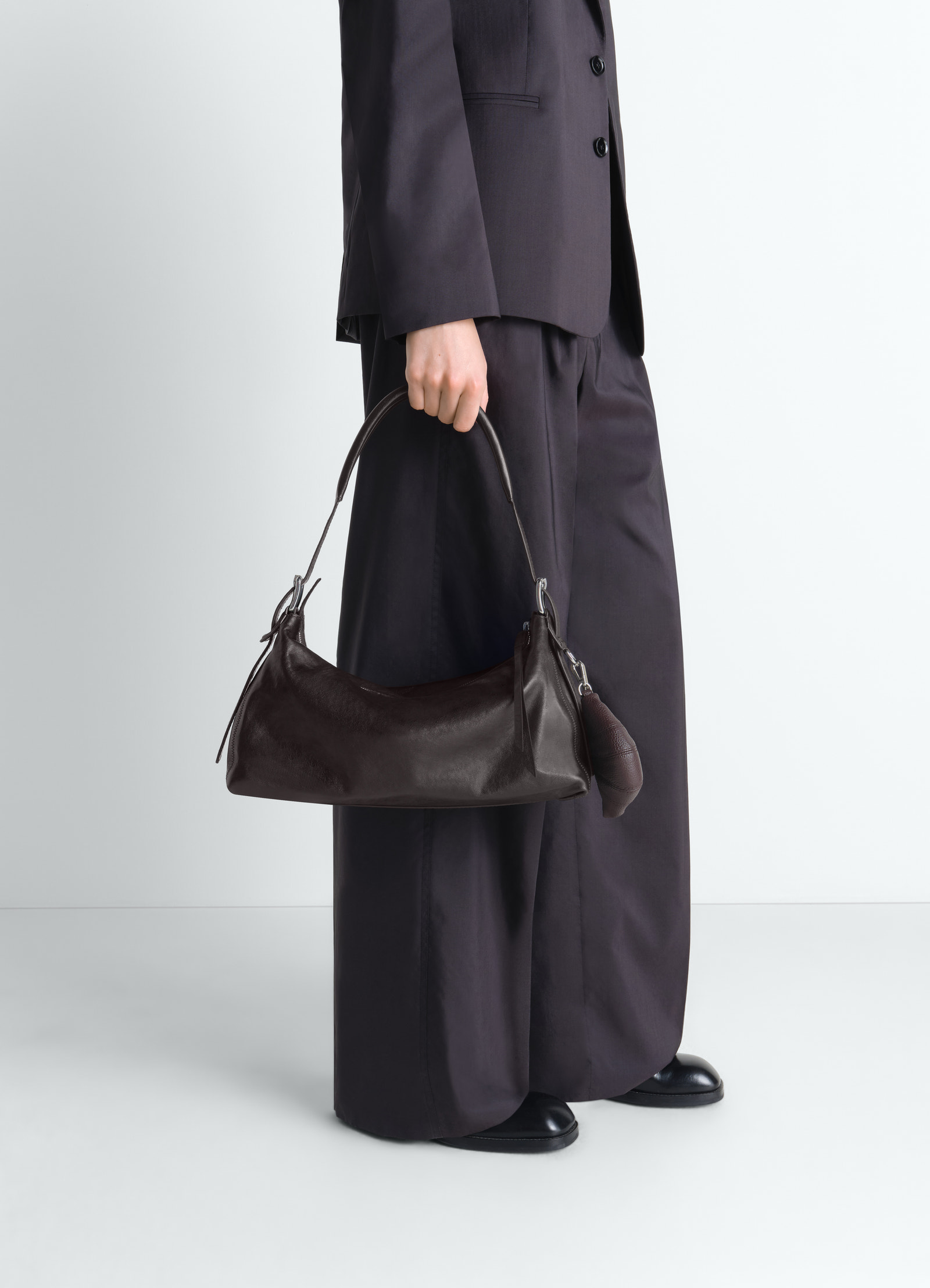 Sac belted baguette en cuir