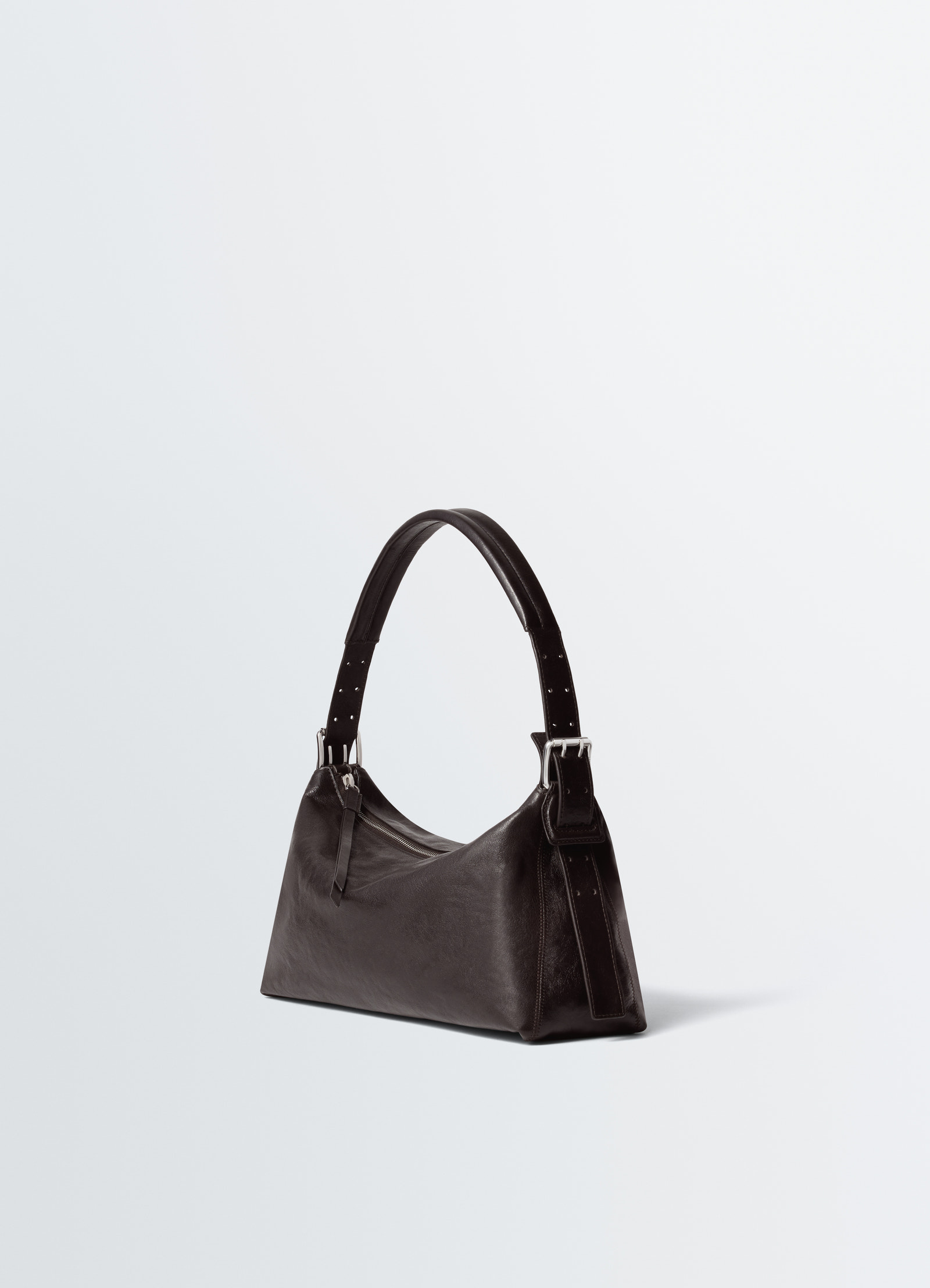 Sac belted baguette en cuir