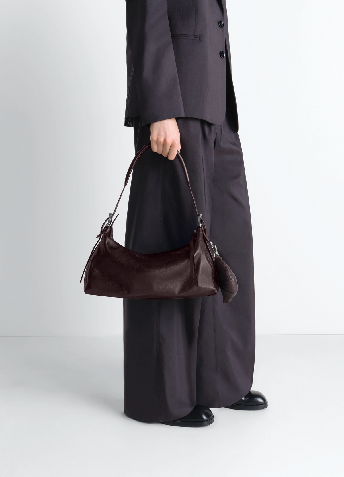BELTED BAGUETTE BAG IN LEATHER - Chianti - Paper Lux Leather BELTED BAGUETTE BAG IN LEATHER - Chianti - Paper Lux Leather
