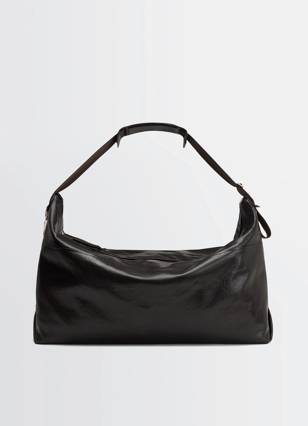 Berlingot 72H Weekend Bag in Glazed Paper Leather, product shot, front view sleek modern design