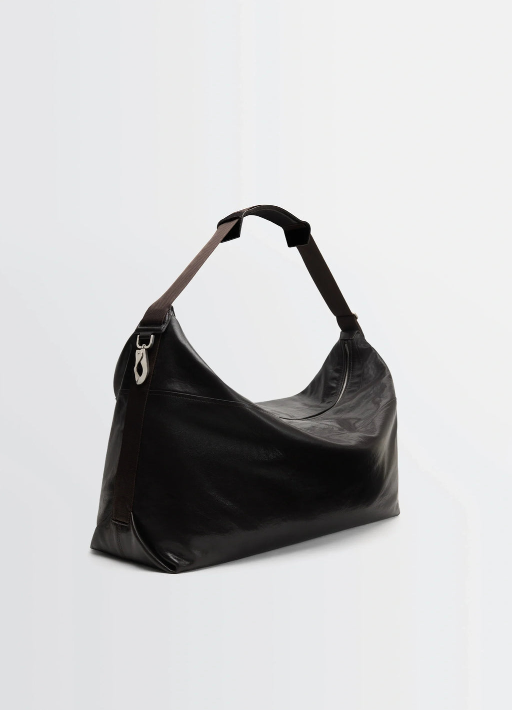 Berlingot 72H Weekend Bag in Glazed Paper Leather, product shot, three-quarter view soft slouchy silhouette