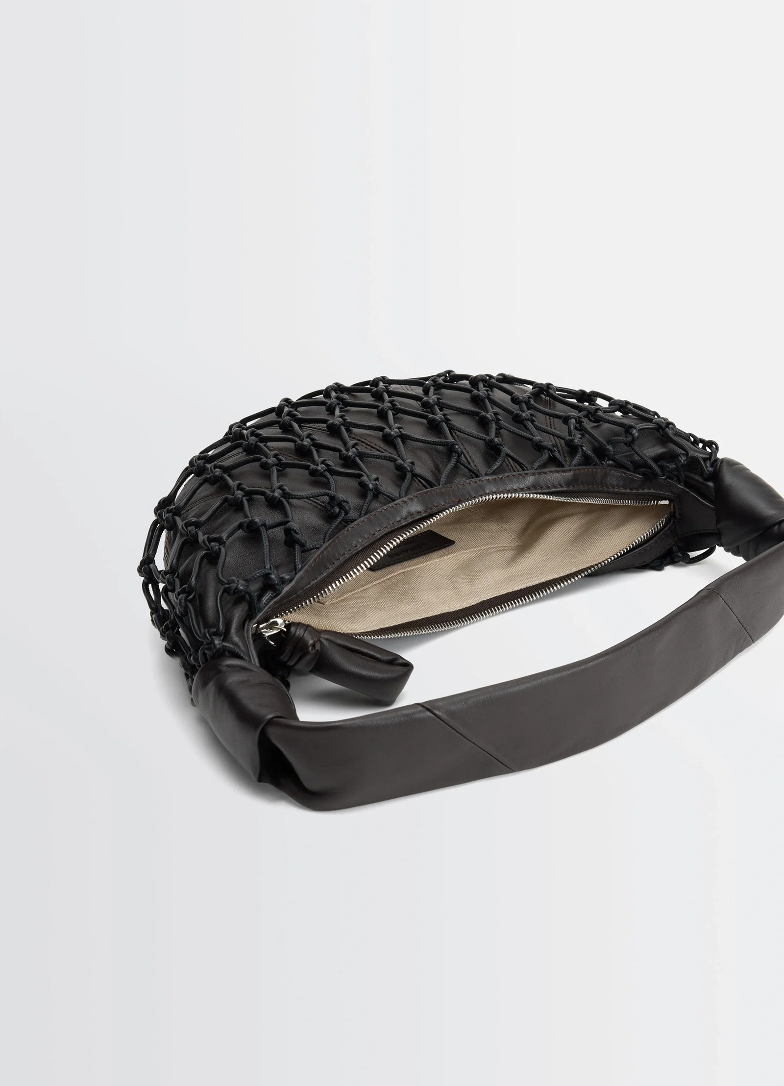 MINI FORTUNE CROISSANT INFINITE LOVE KNOT IN LEATHER - Dark MINI FORTUNE CROISSANT INFINITE LOVE KNOT IN LEATHER - Dark