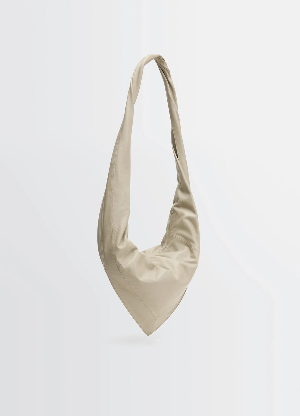 Lemaire Small Scarf Extended Handle in Nappa Leather, product shot, side view draped design