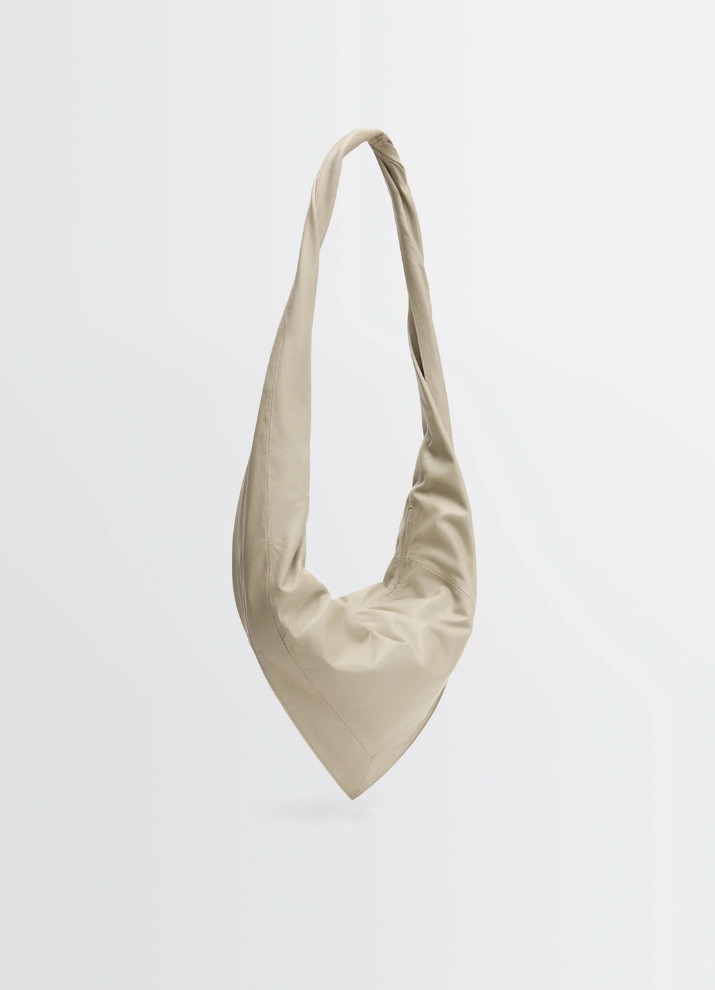 Lemaire Small Scarf Extended Handle in Nappa Leather, product shot, side view draped design