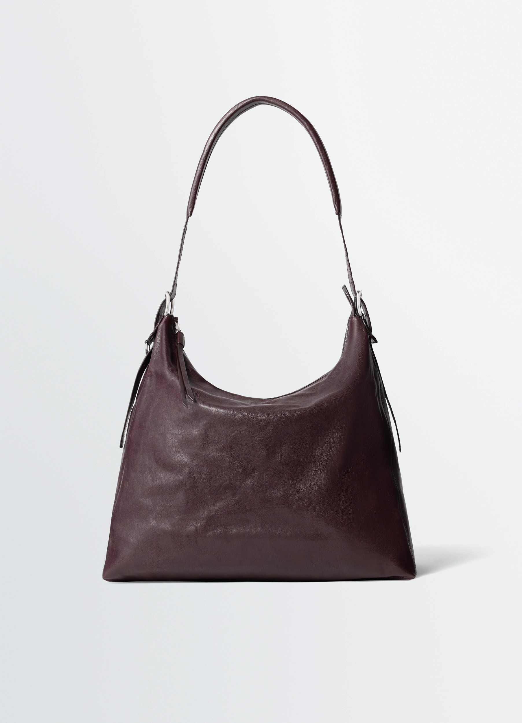 BELTED レザーホーボーバッグ - Chianti - ペーパーラックスレザー