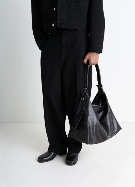 BELTED HOBO BAG - Dark Chocolate - Paper Lux Leather - Unisex