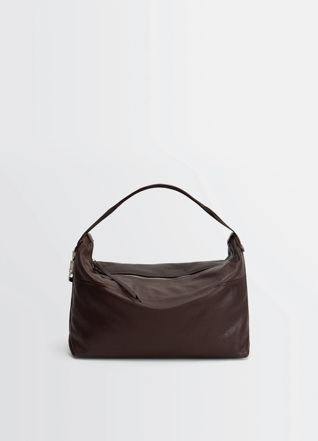 Berlingot Hobo Bag in Glazed Paper Leather, product shot, front view glossy finish