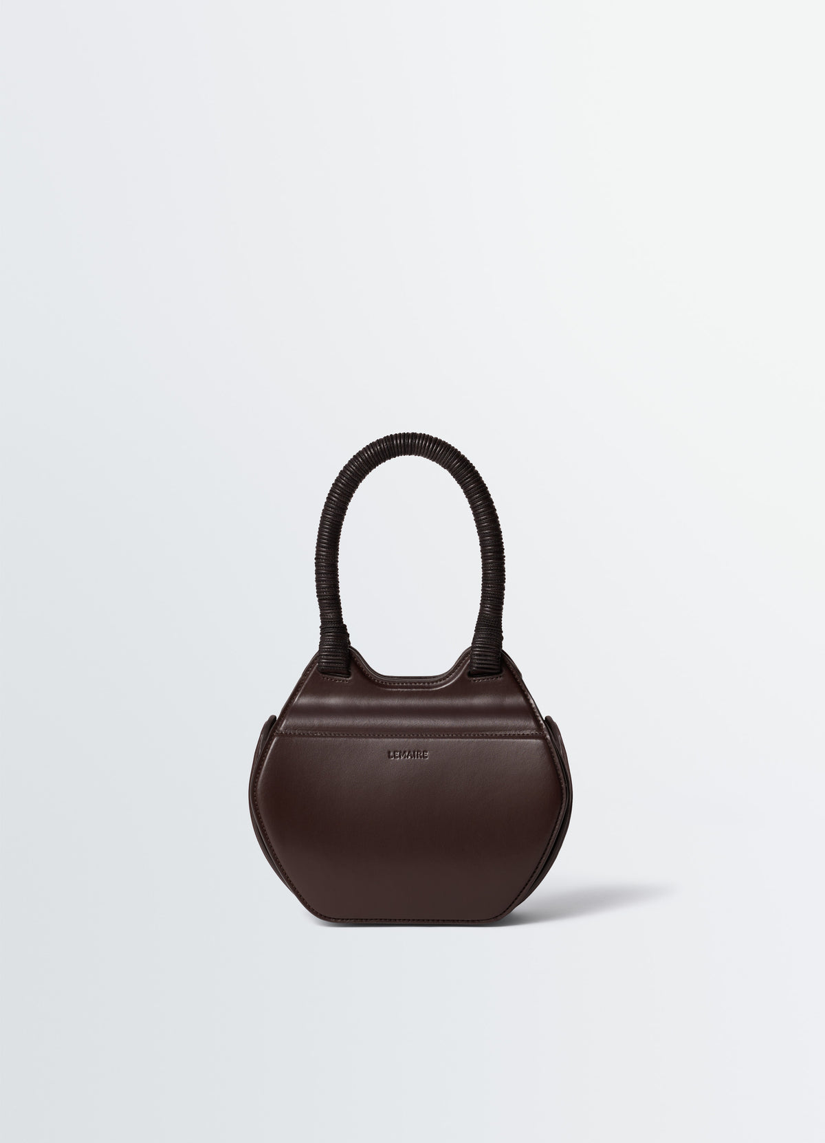 フロッグ レザーハンドバッグ - Dark Brown - シャイニーカーフスキン 