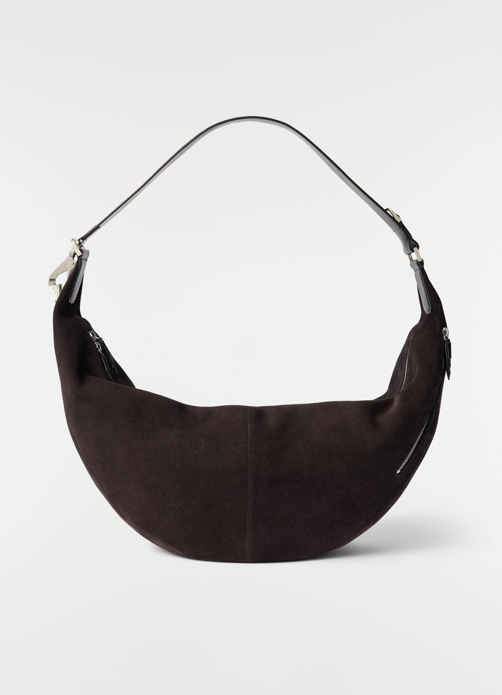 Large quiver clip bag in suede leather