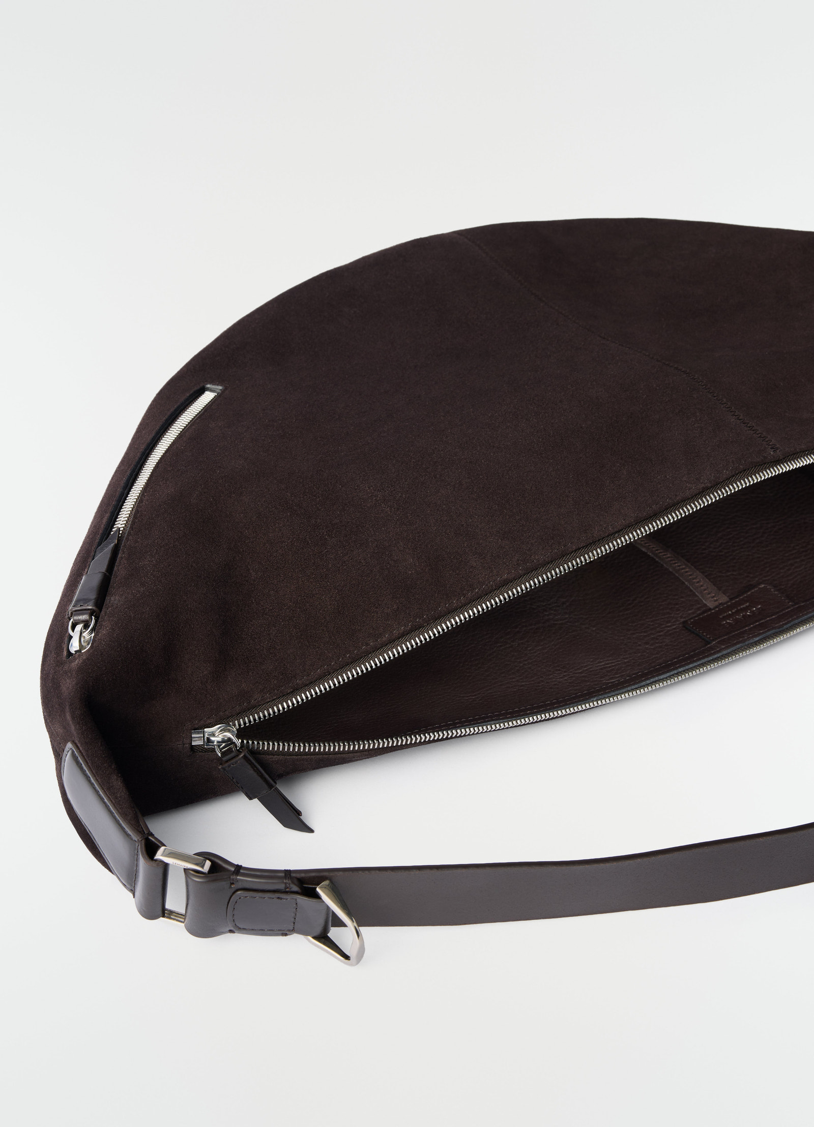 Large quiver clip bag in suede leather