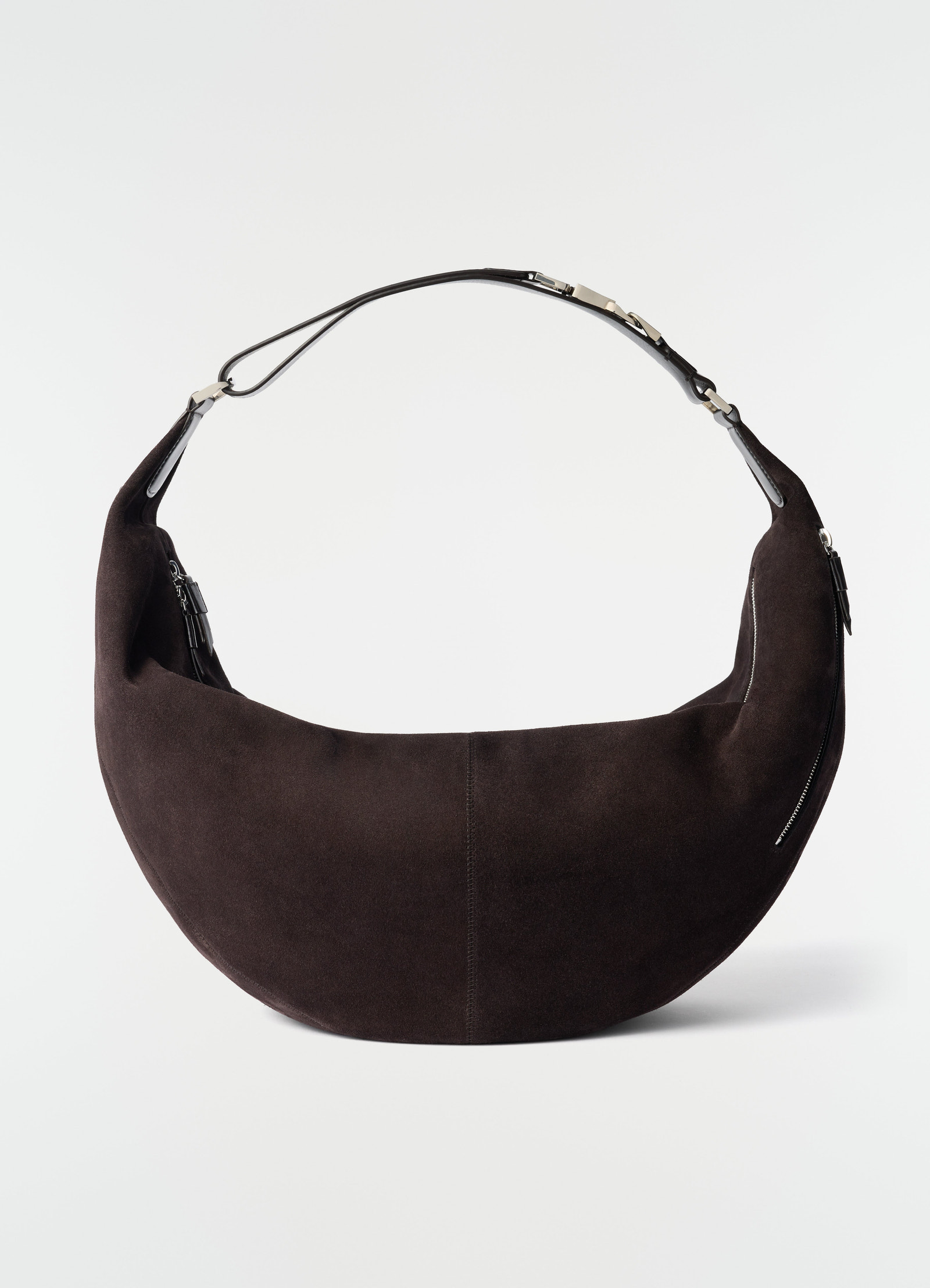 Large quiver clip bag in suede leather