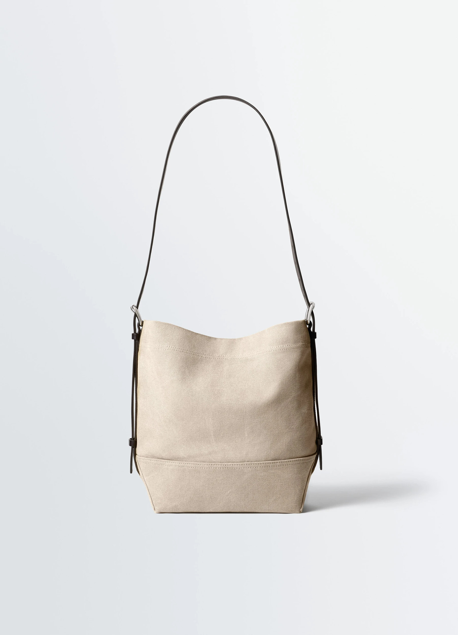 SMALL BELTED TOTE BAG IN COTTON CANVAS - Dark Linen - Tie-dye SMALL BELTED TOTE BAG IN COTTON CANVAS - Dark Linen - Tie-dye