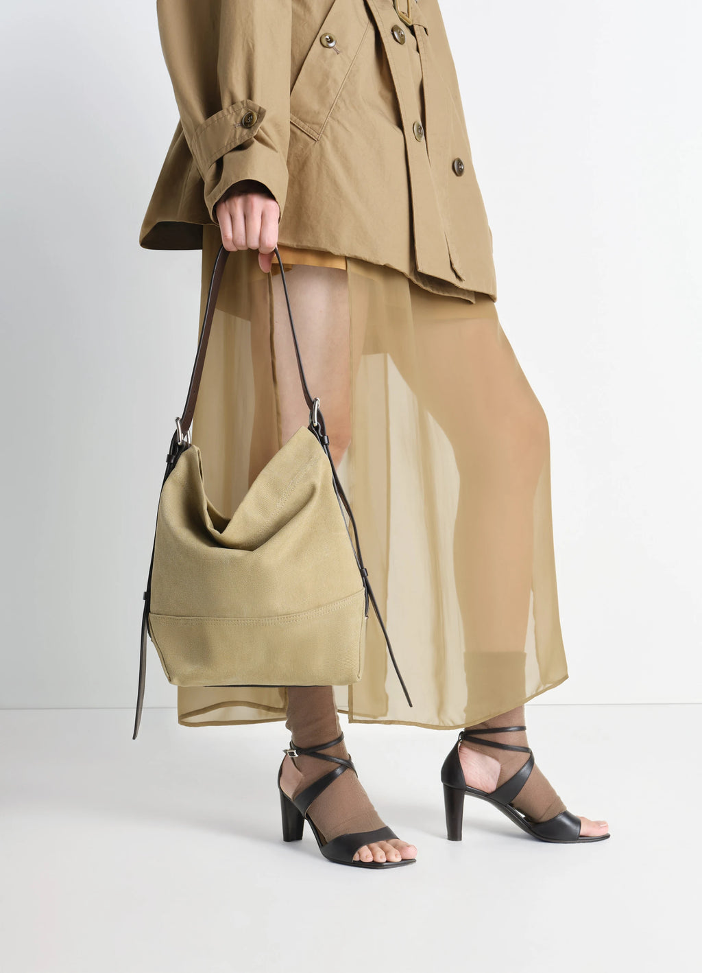 SMALL BELTED TOTE BAG IN COTTON CANVAS