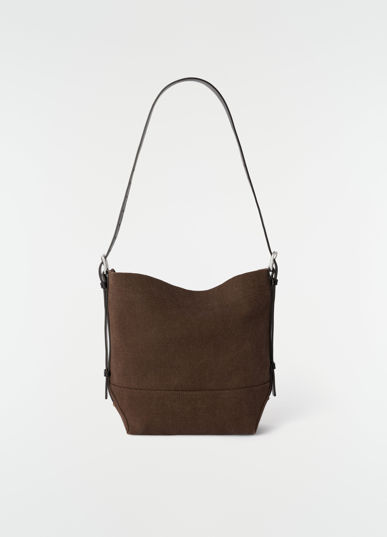Small belted tote bag in heavy eco cotton canvas