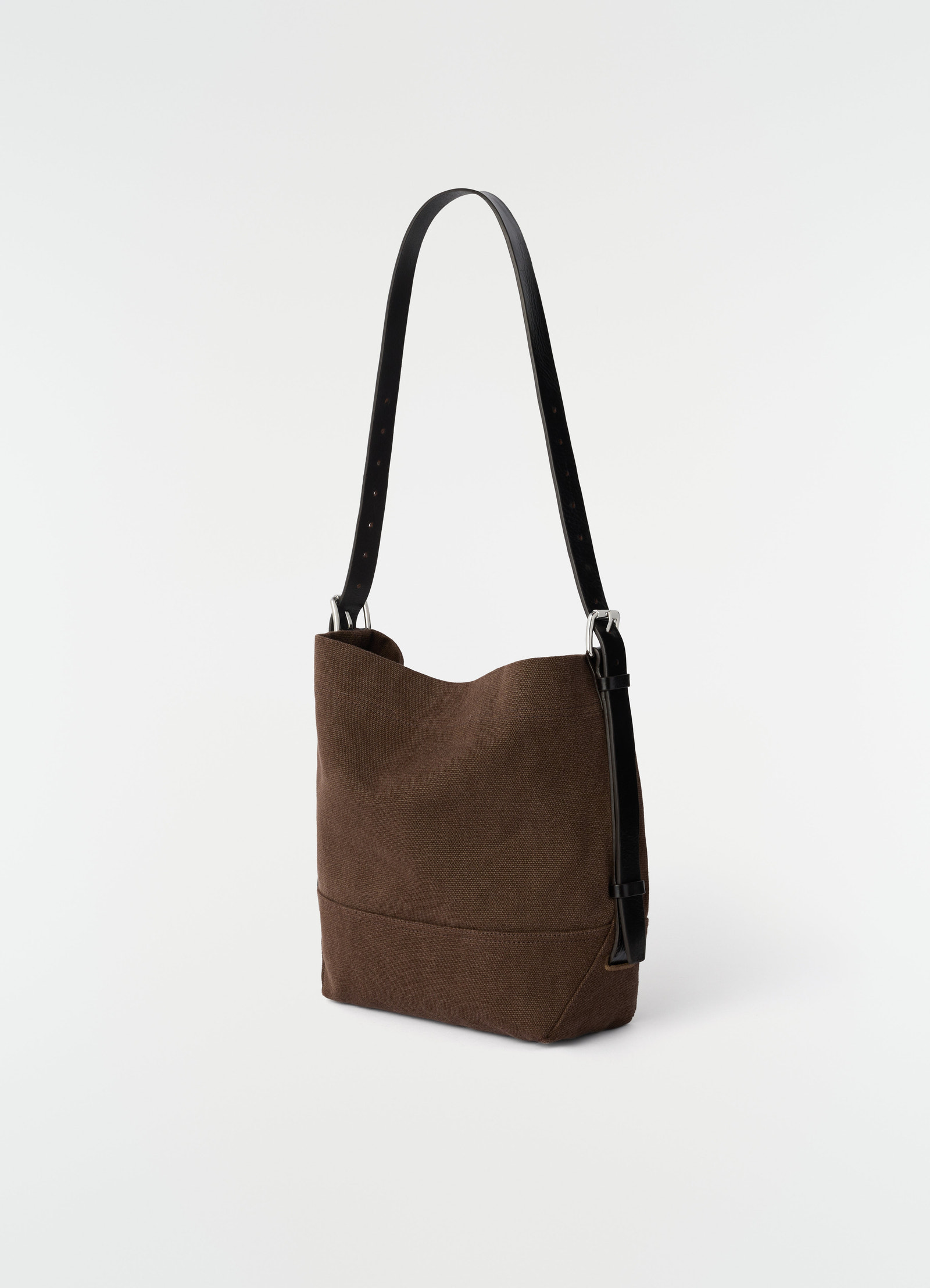 Small belted tote bag in heavy eco cotton canvas
