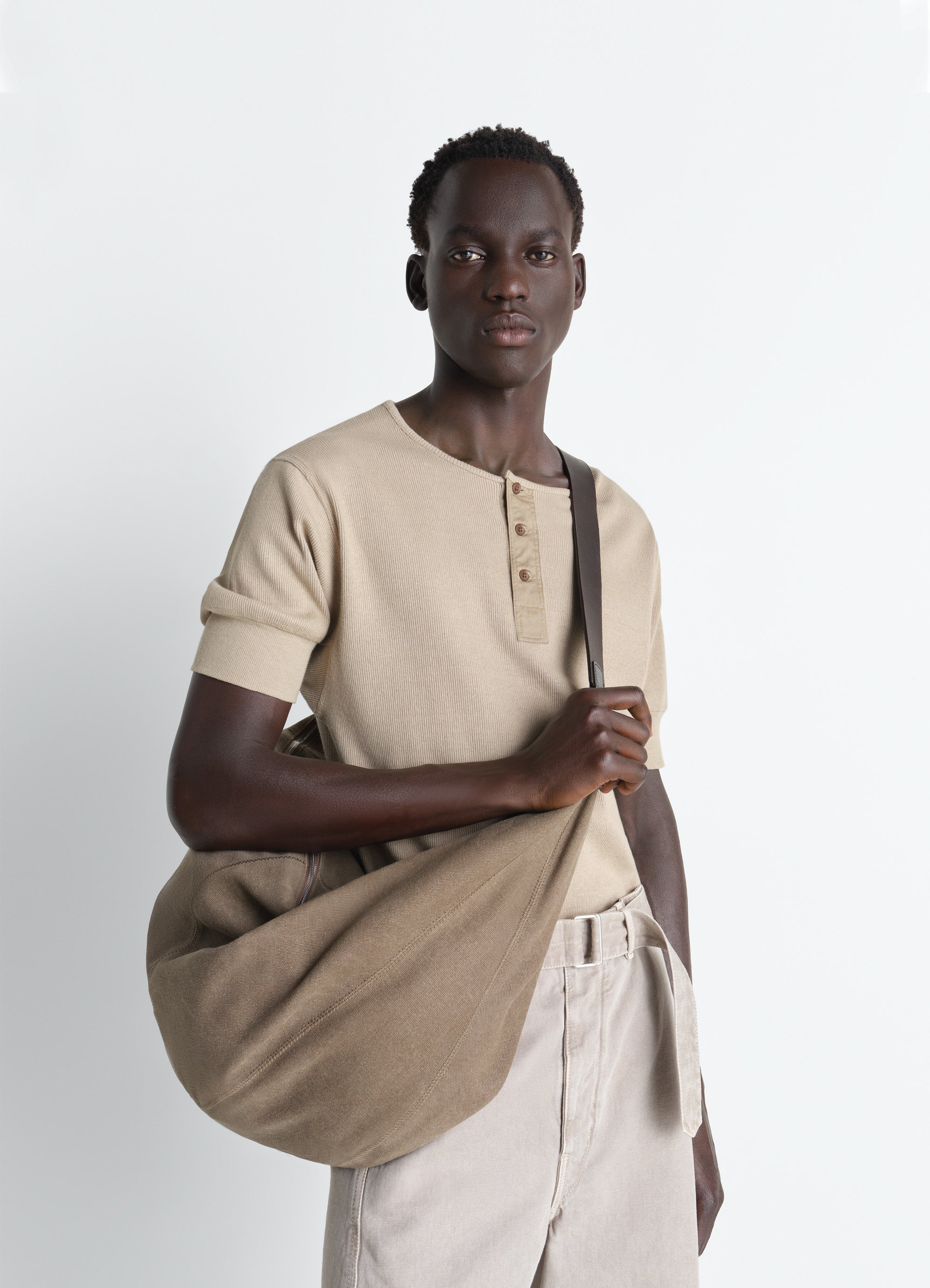 XL QUIVER CLIP BAG IN HEAVY COTTON CANVAS - Sisal - Heavy Cotton