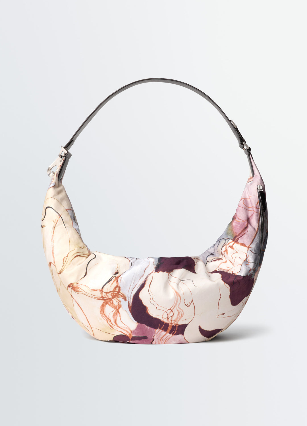 XL Quiver Clip Bag in Printed Cotton Canvas, product shot, Front View Curved Shape