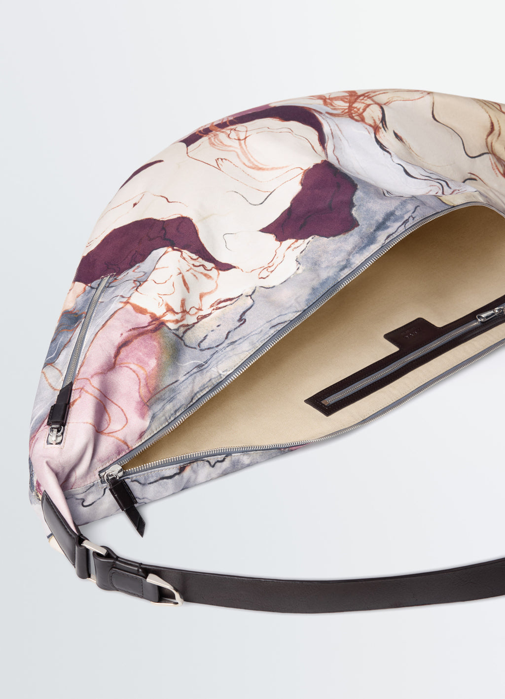 Xl quiver clip bag in printed cotton canvas