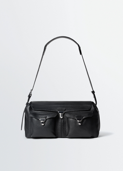 SOFT GEAR BAG IN LEATHER - Black - Bubble Lambskin Leather