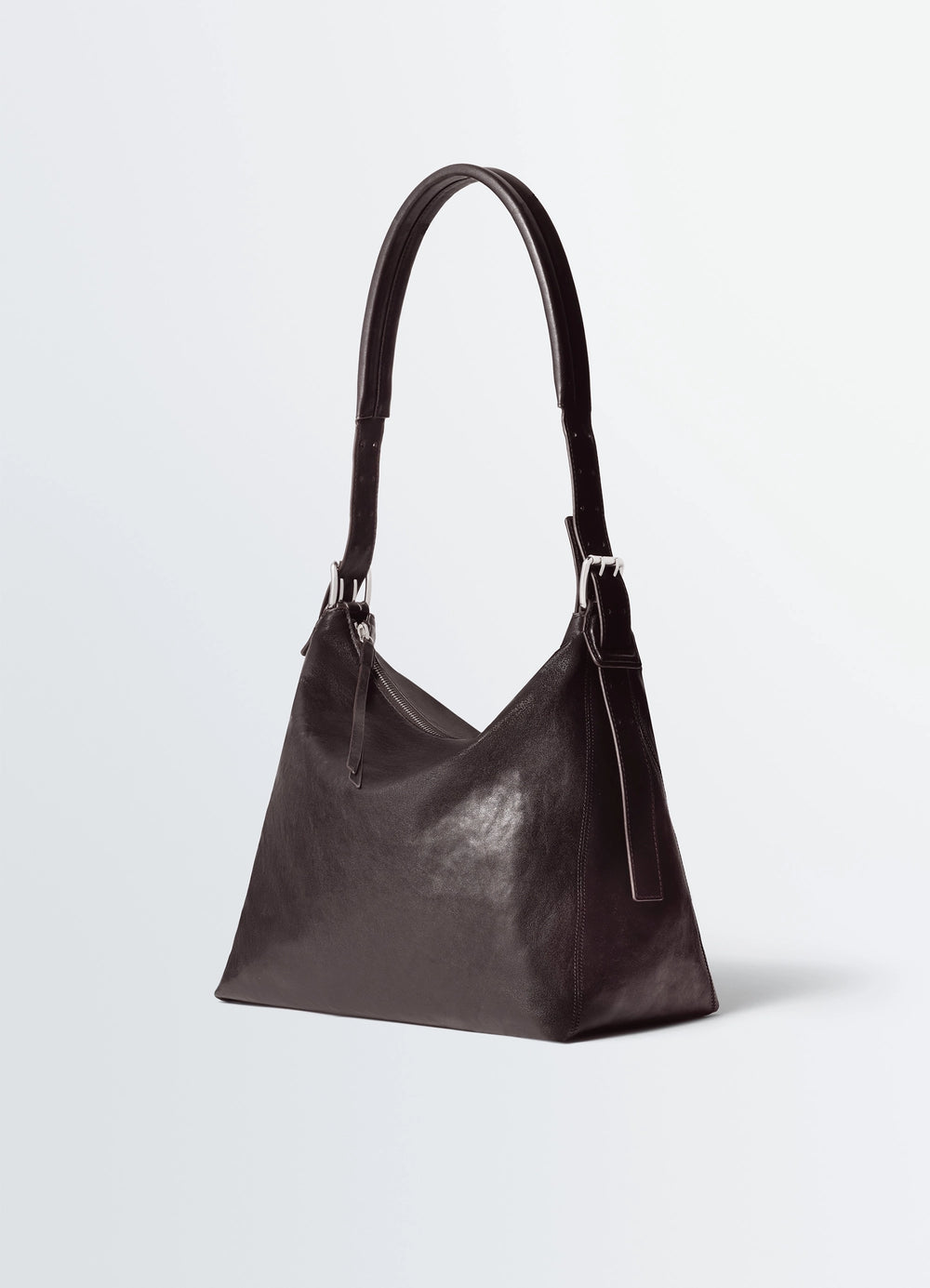 SMALL BELTED HOBO BAG IN LEATHER