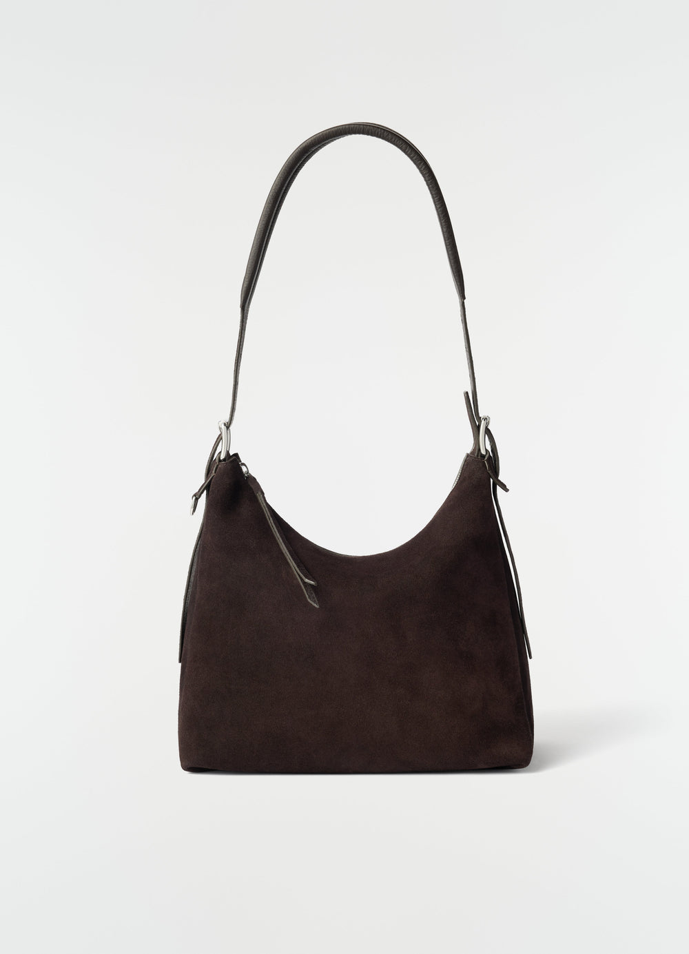 SMALL BELTED HOBO BAG IN SUEDE LEATHER