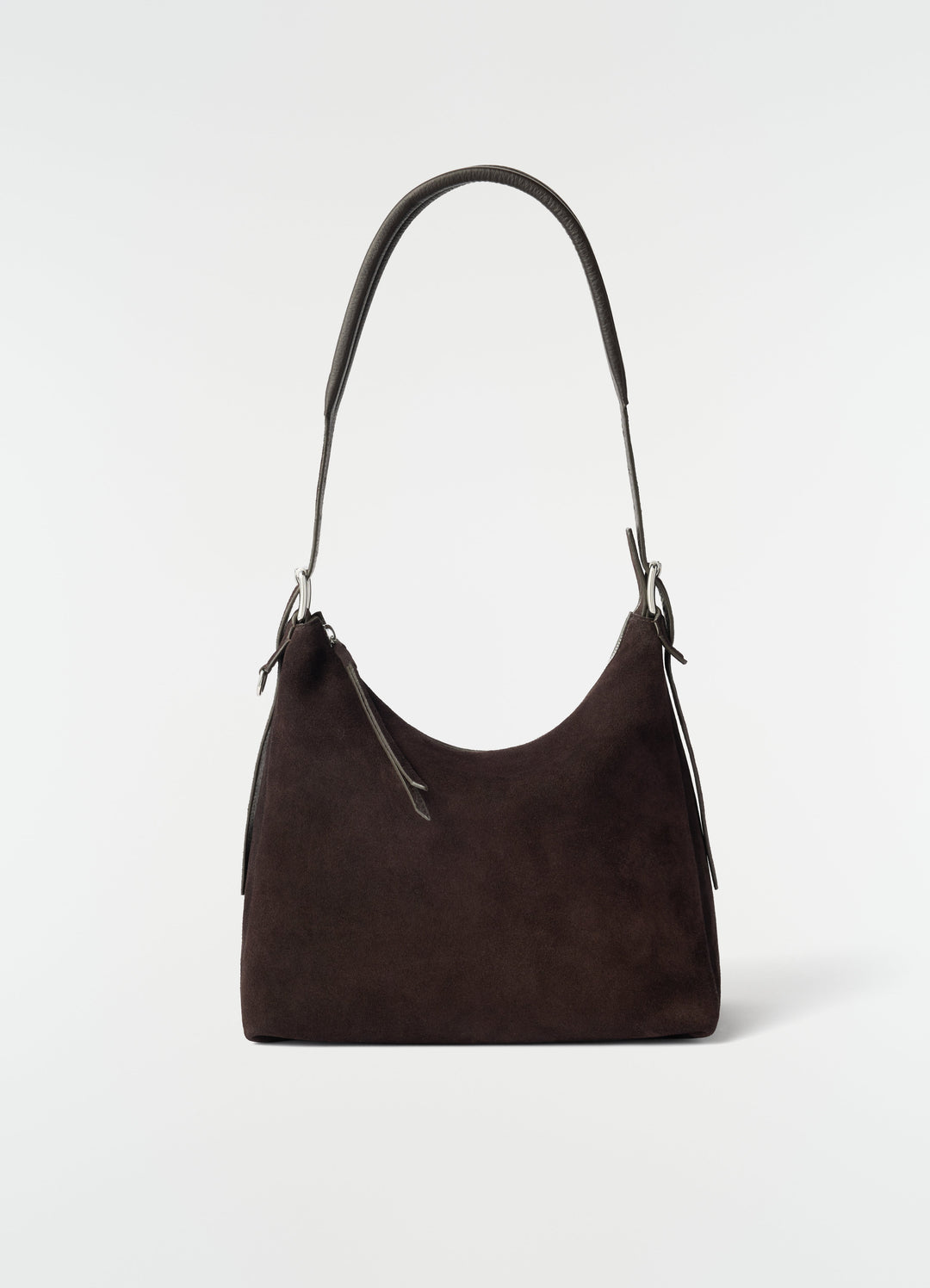 SMALL BELTED HOBO BAG IN SUEDE LEATHER