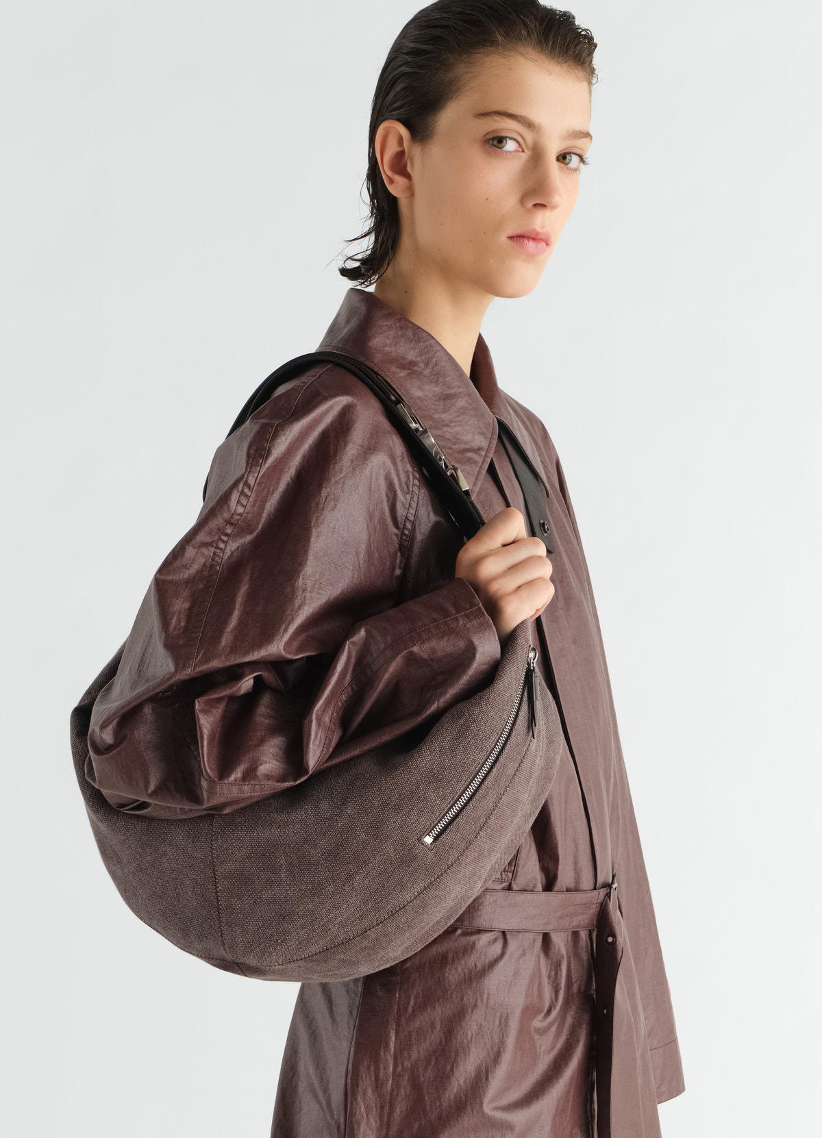 Quiver clip bag in eco heavy cotton canvas