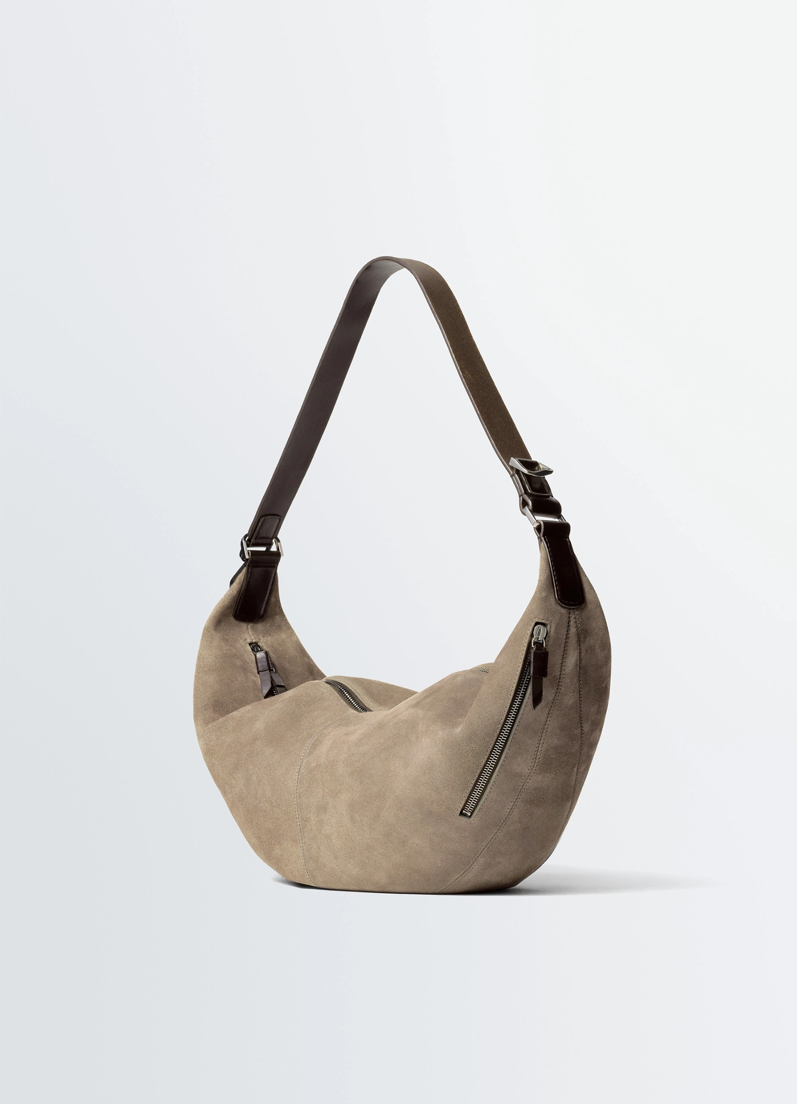 QUIVER CLIP BAG IN SUEDE LEATHER - Pebble - Suede Leather - Women QUIVER CLIP BAG IN SUEDE LEATHER - Pebble - Suede Leather - Women