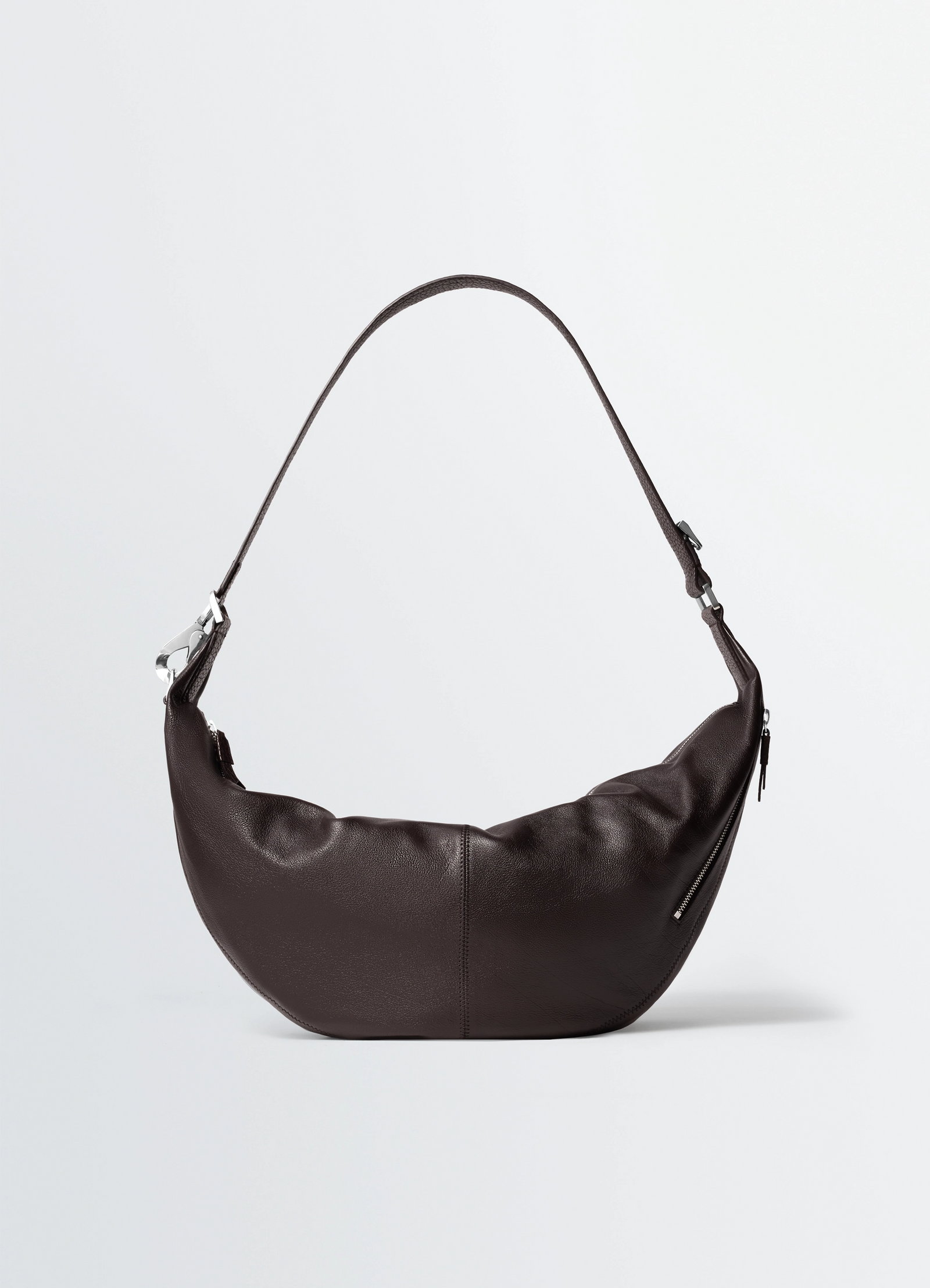QUIVER CLIP BAG IN LEATHER - Dark Chocolate - Grained Buffalo QUIVER CLIP BAG IN LEATHER - Dark Chocolate - Grained Buffalo