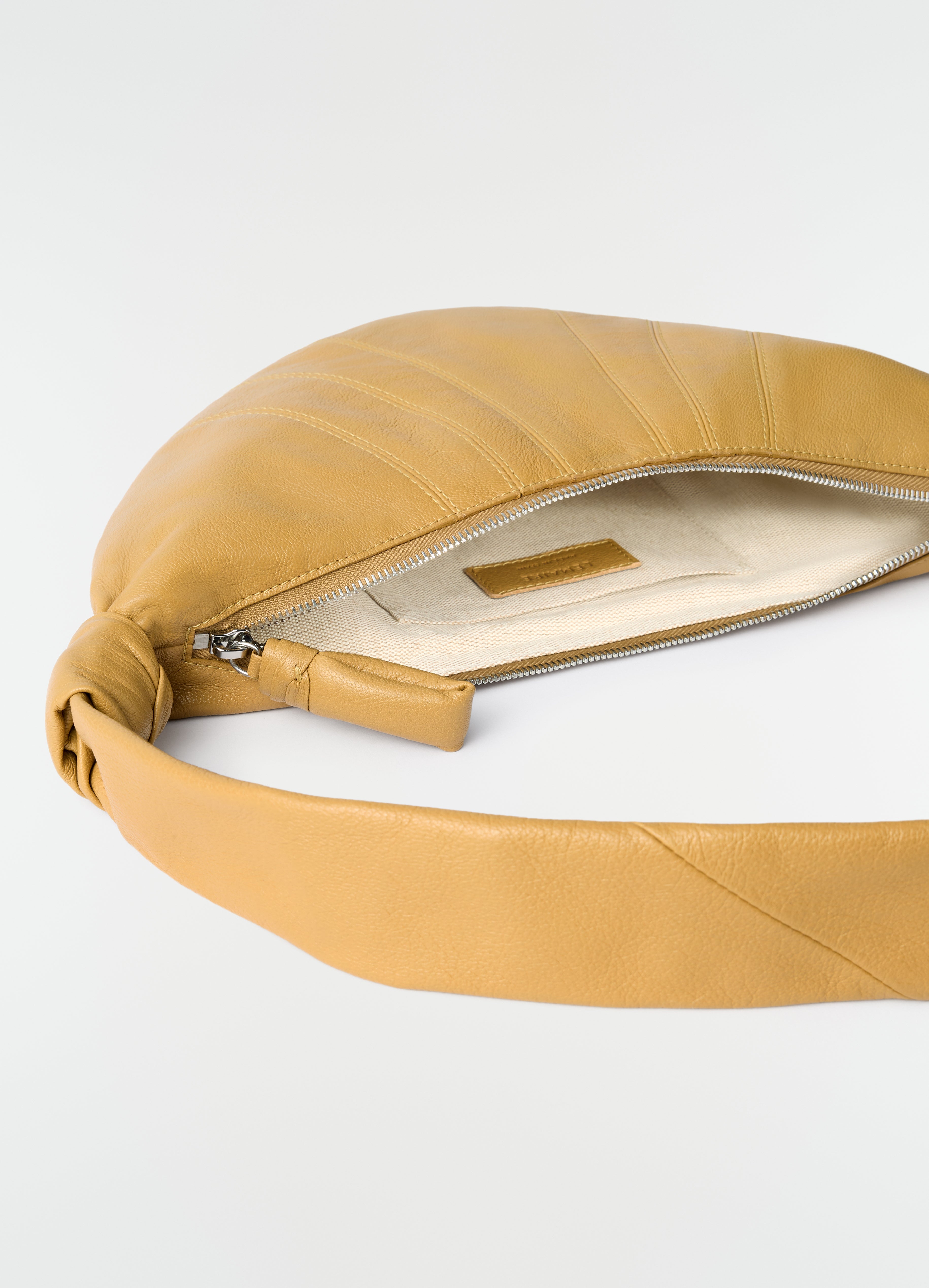SMALL CROISSANT BAG IN GOAT LEATHER - Butternut - Goat leather
