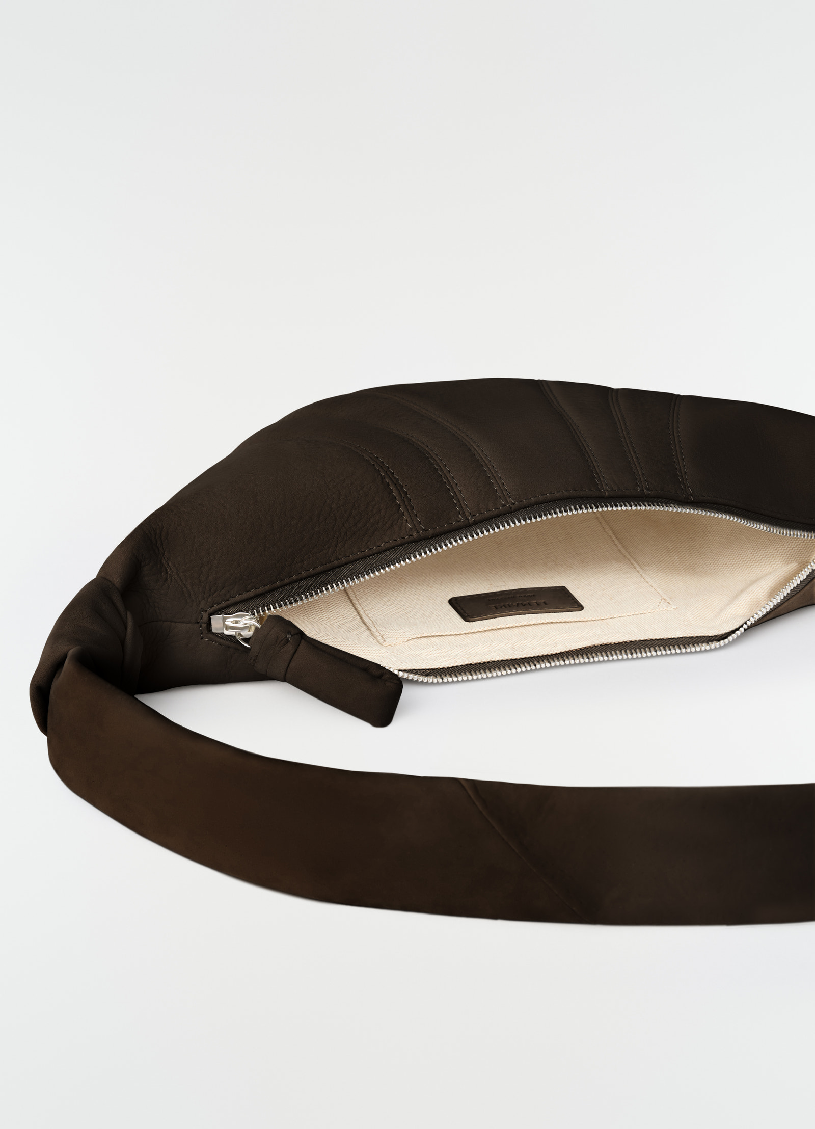 Small croissant bag in alpaca nubuck leather