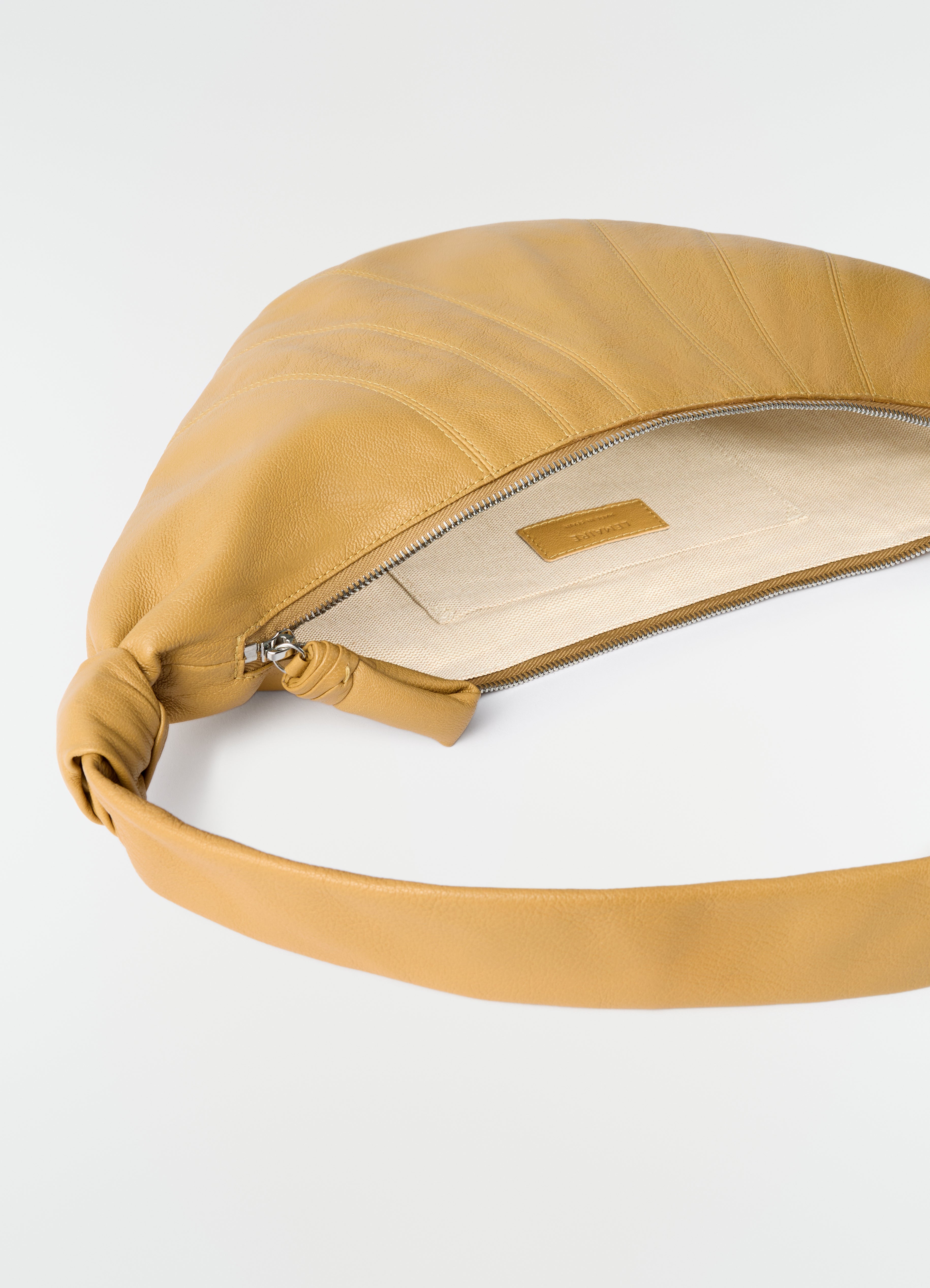 MEDIUM CROISSANT BAG IN GOAT LEATHER - Butternut - Goat leather