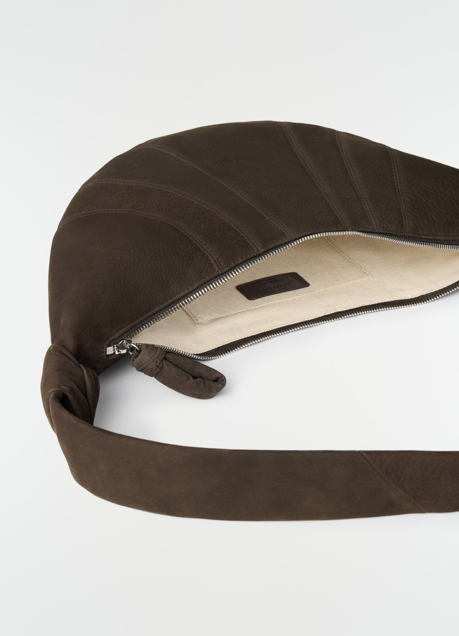 Medium croissant bag in alpaca nubuck leather