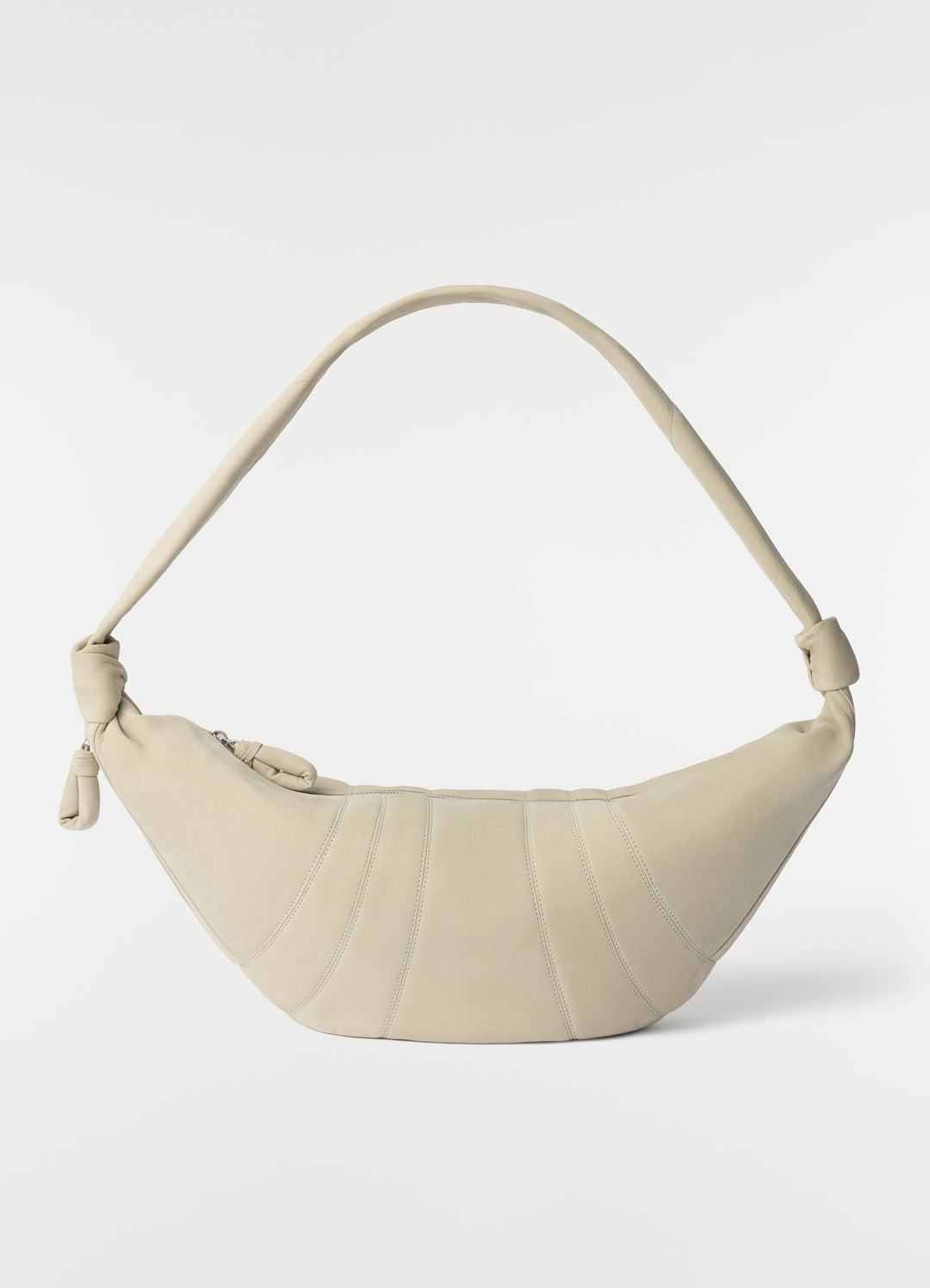 LARGE CROISSANT TASCHE AUS NUBUK-ALPAKA
