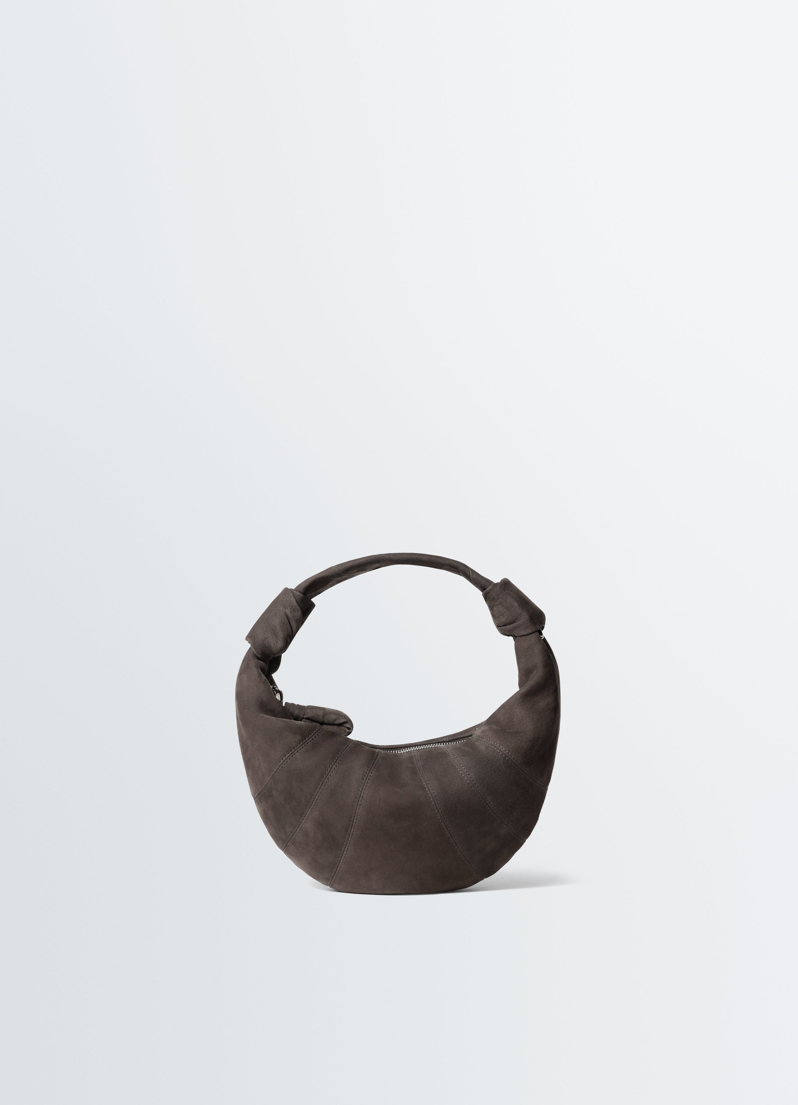 Mini fortune croissant bag in alpaca nubuck