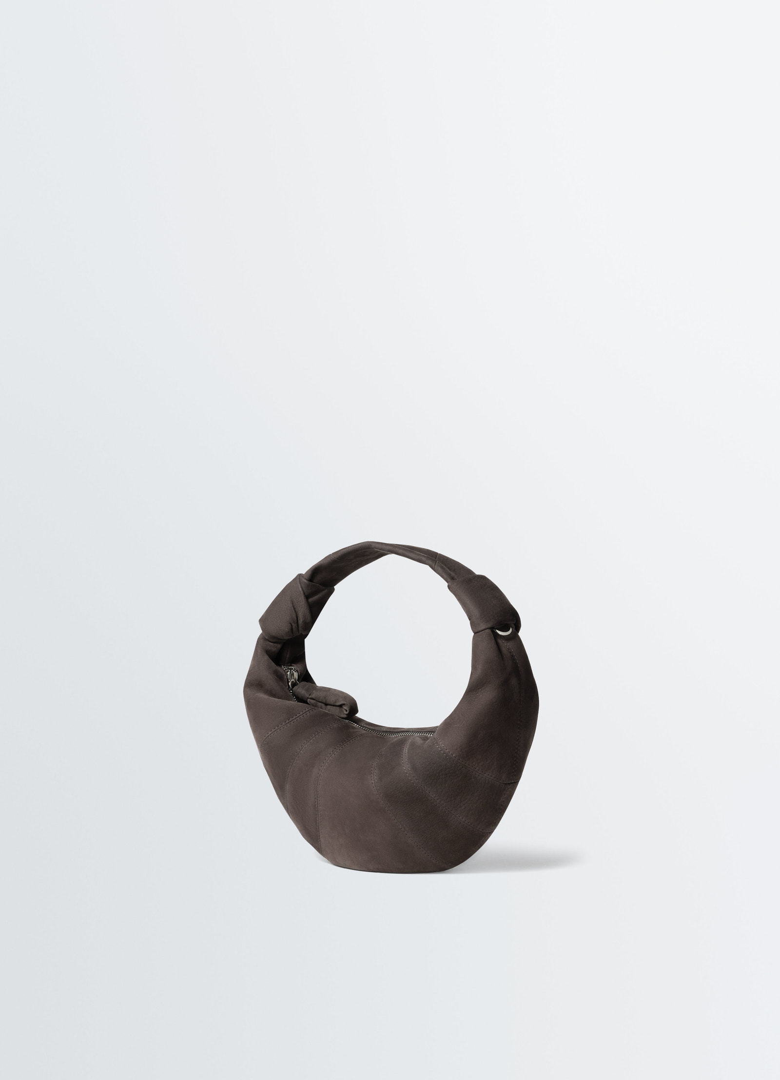 Mini fortune croissant bag in alpaca nubuck