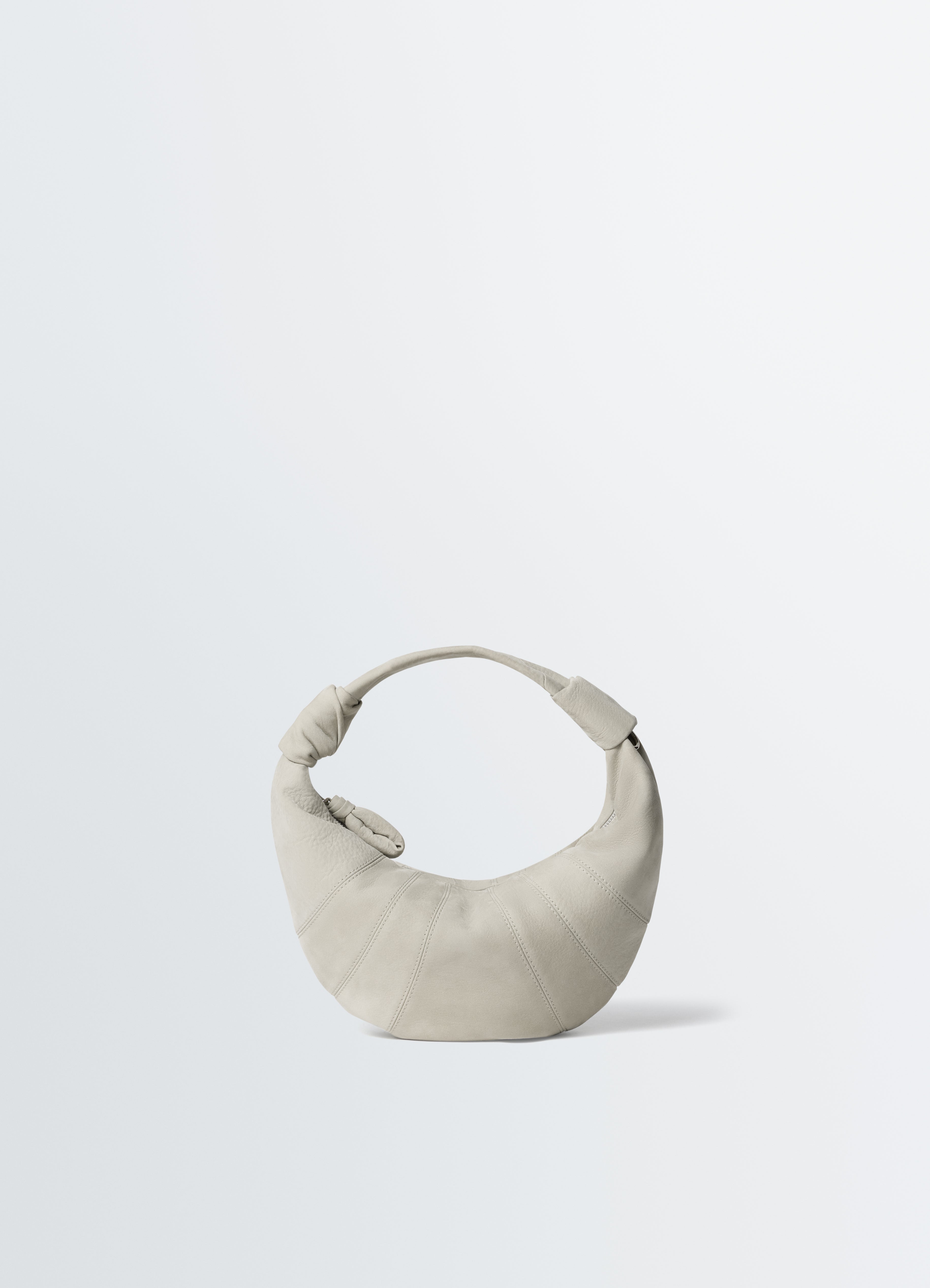 MINI FORTUNE CROISSANT BAG IN ALPACA NUBUCK - Soft Sage - Alpaca