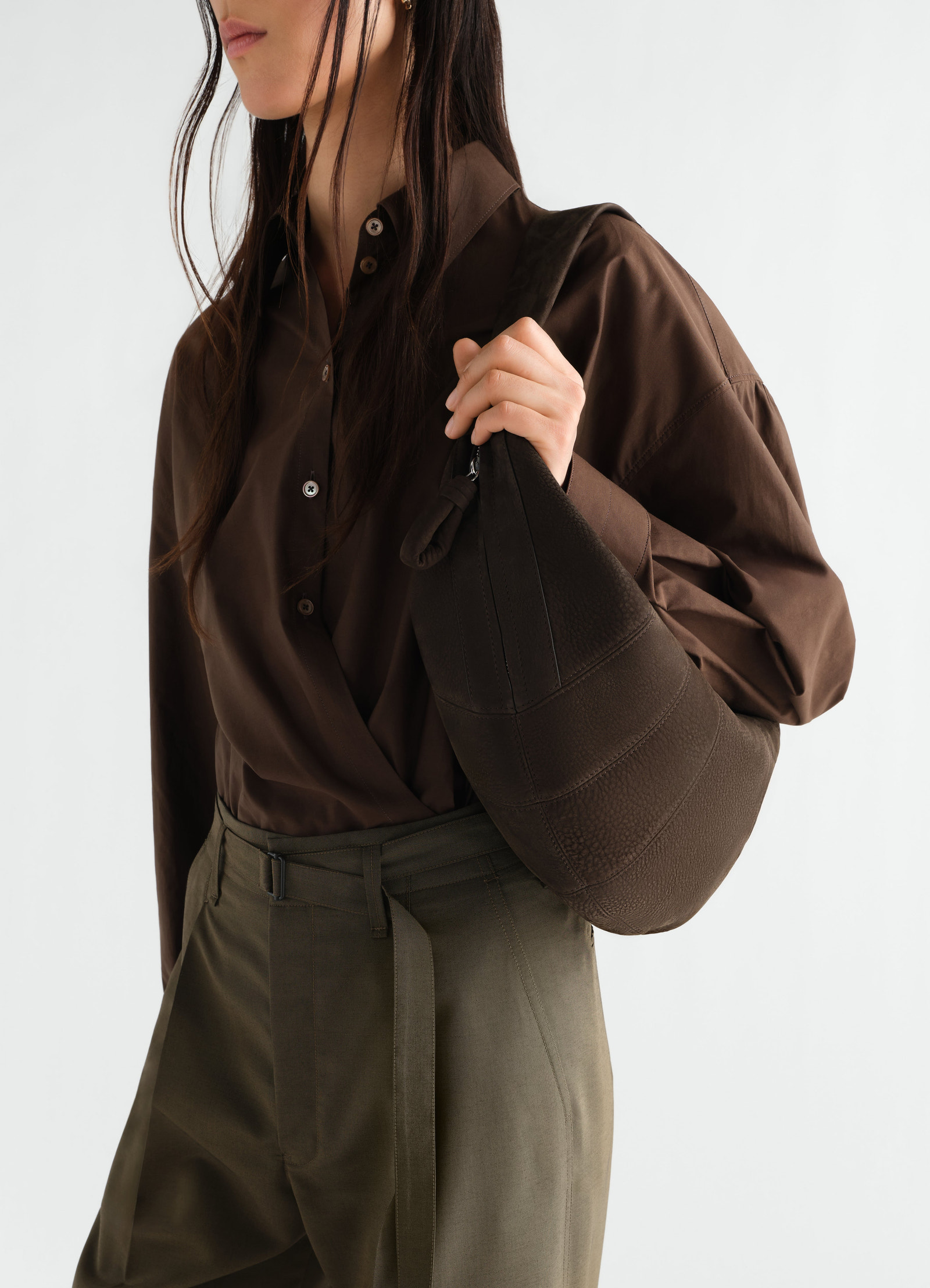 Fortune croissant bag in alpaca nubuck
