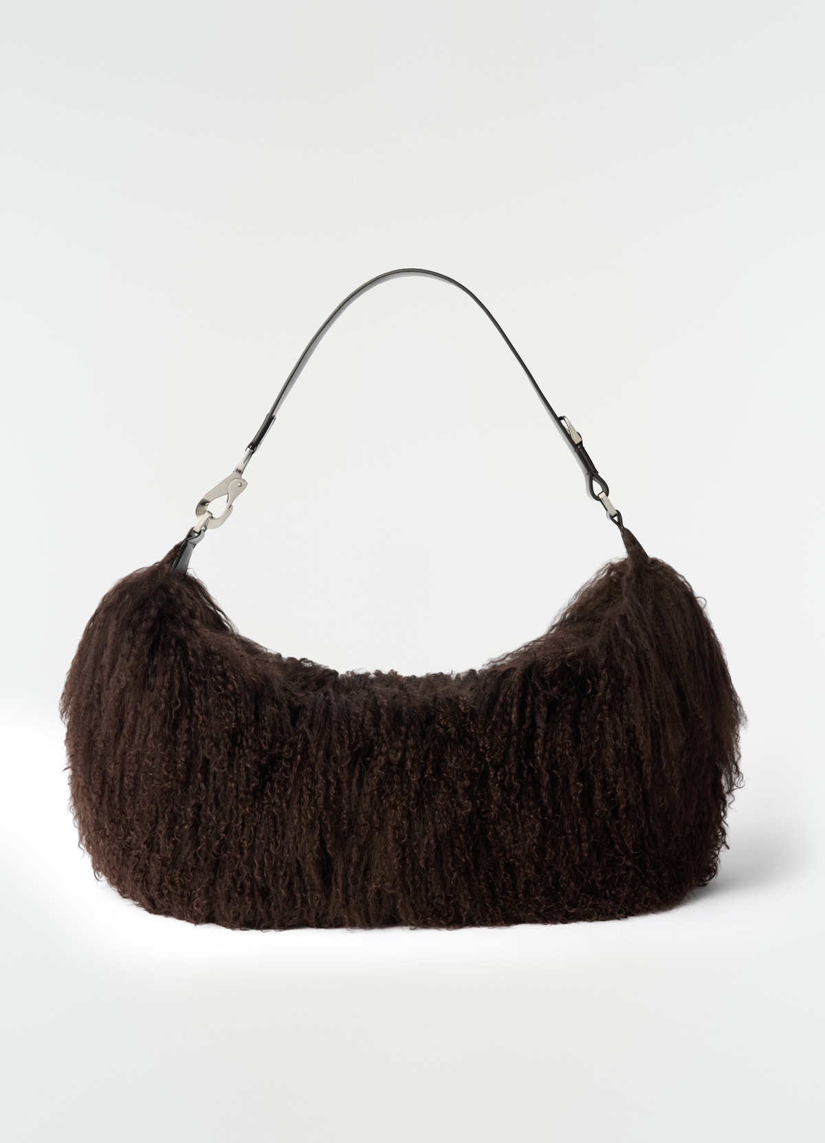 Quiver clip bag in mongolian lamb leather